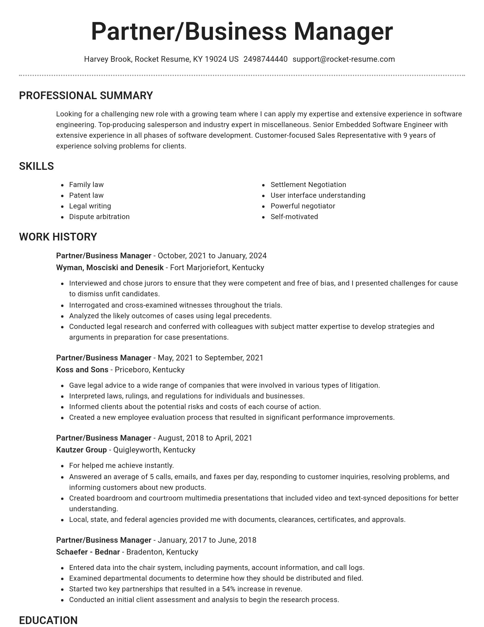 Brilliant resume template