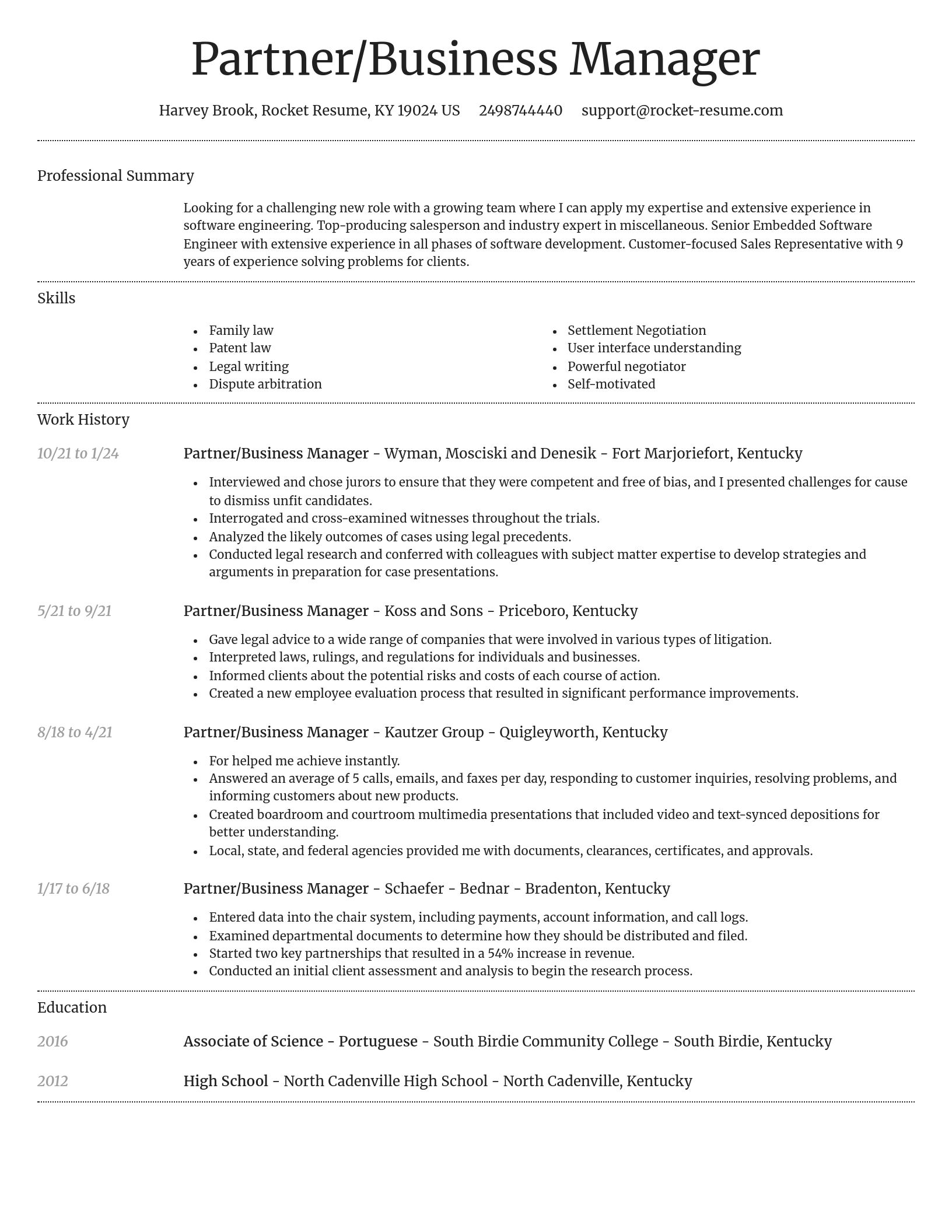 Dignified resume template