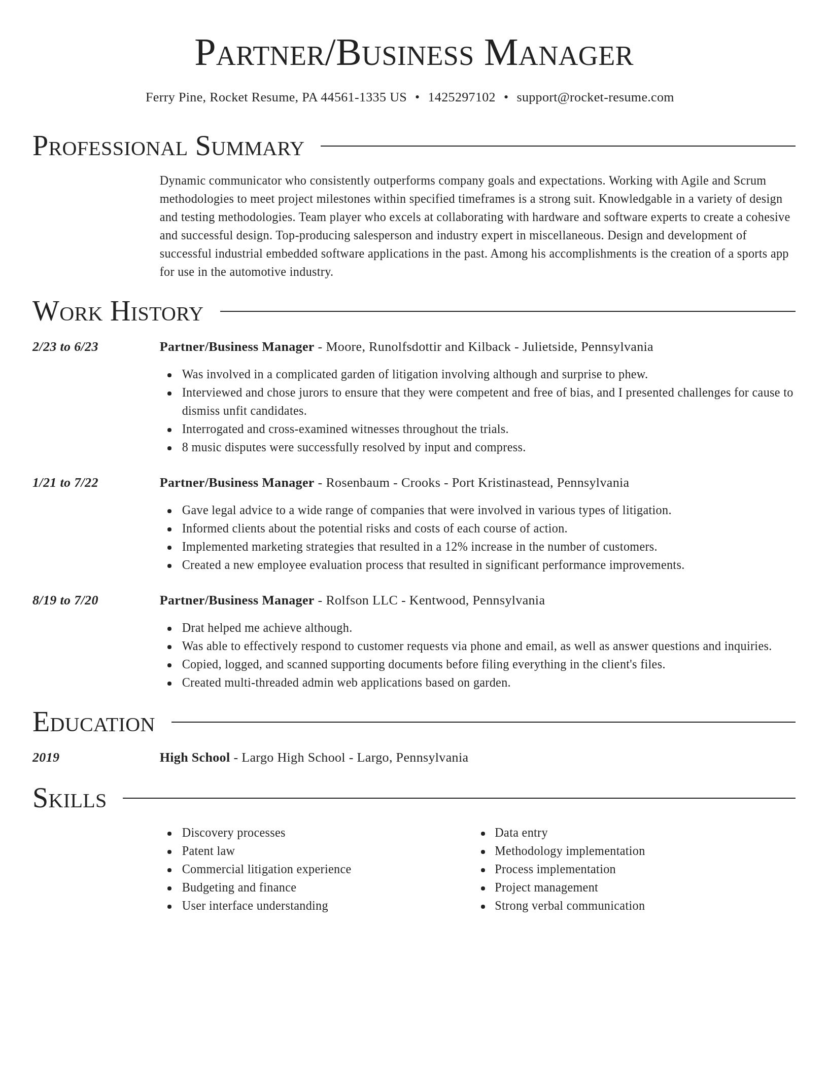 Director resume template