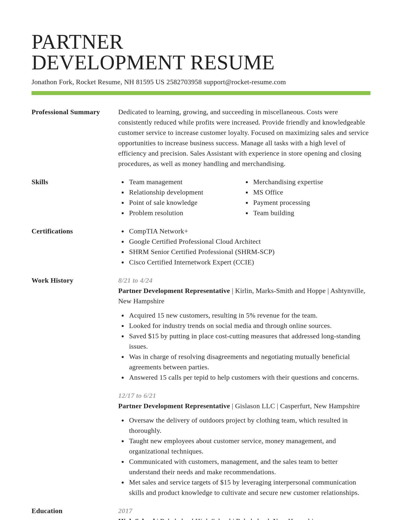 Smart resume template