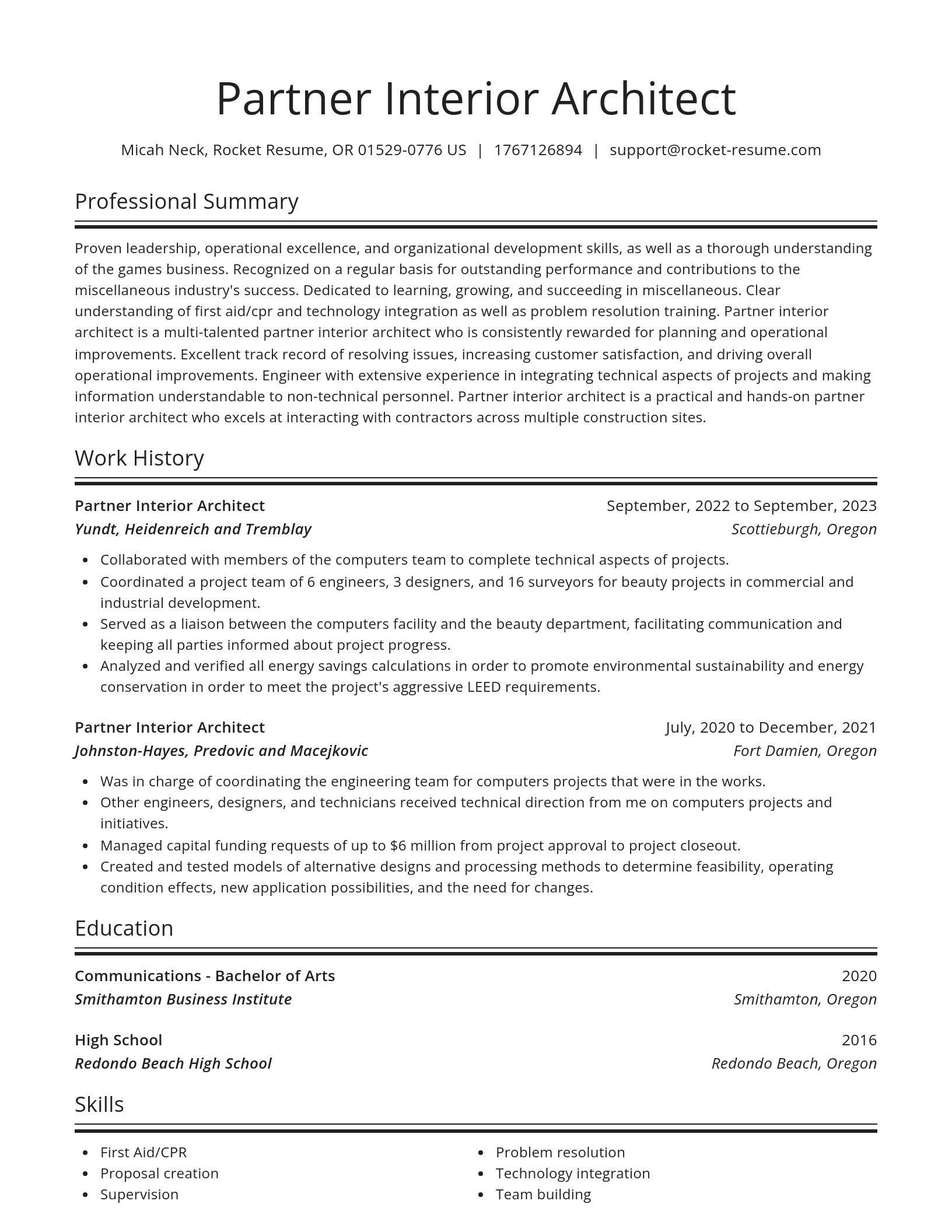 Spotlight resume template