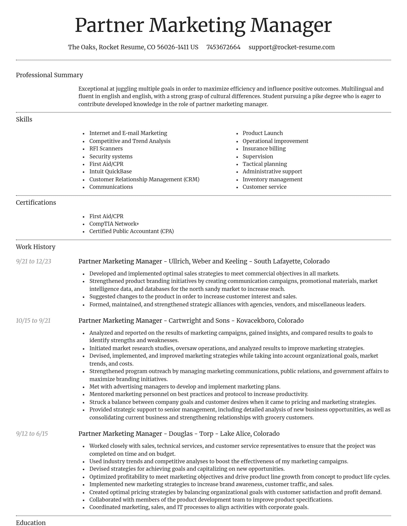 Dignified resume template