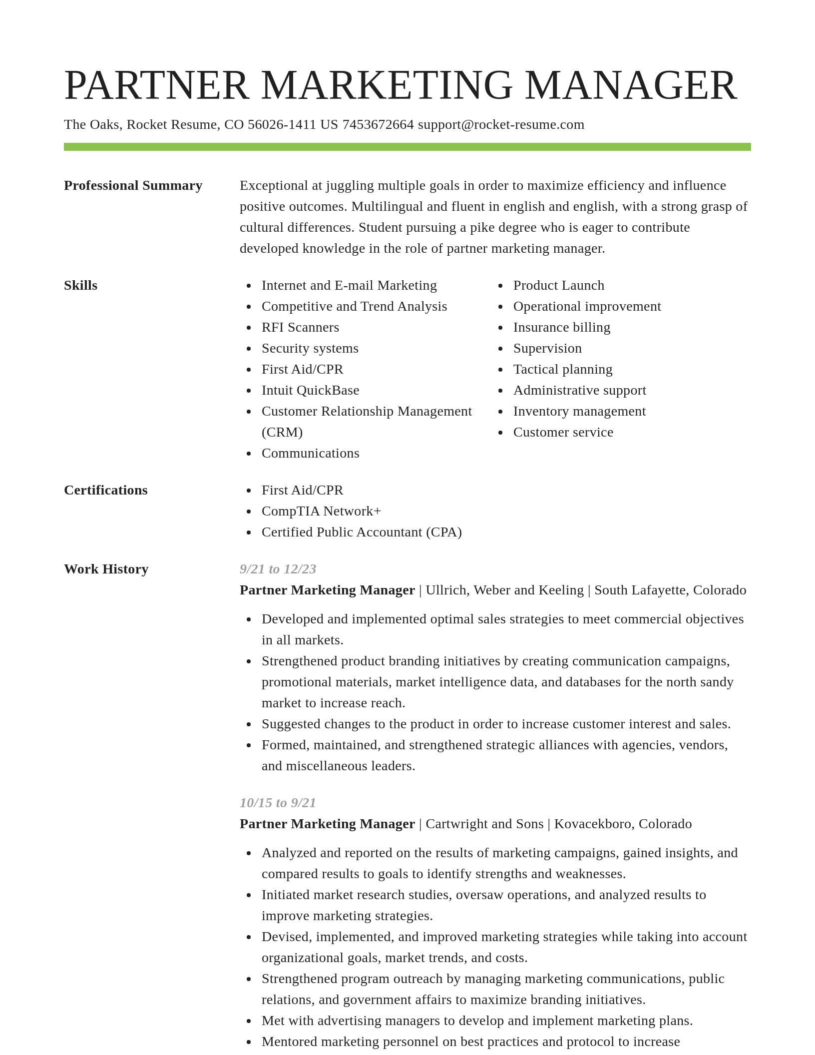 Smart resume template