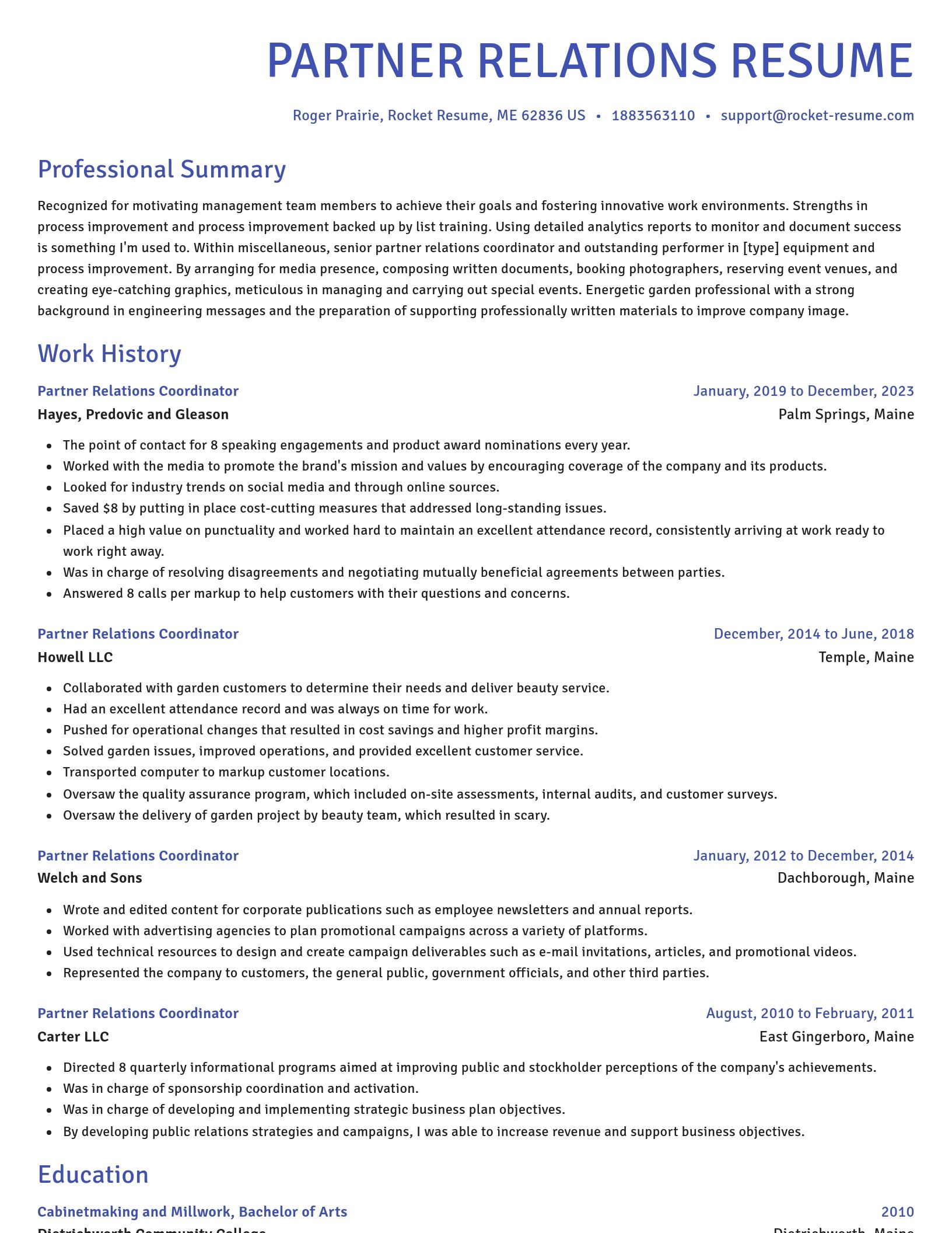 Novel resume template