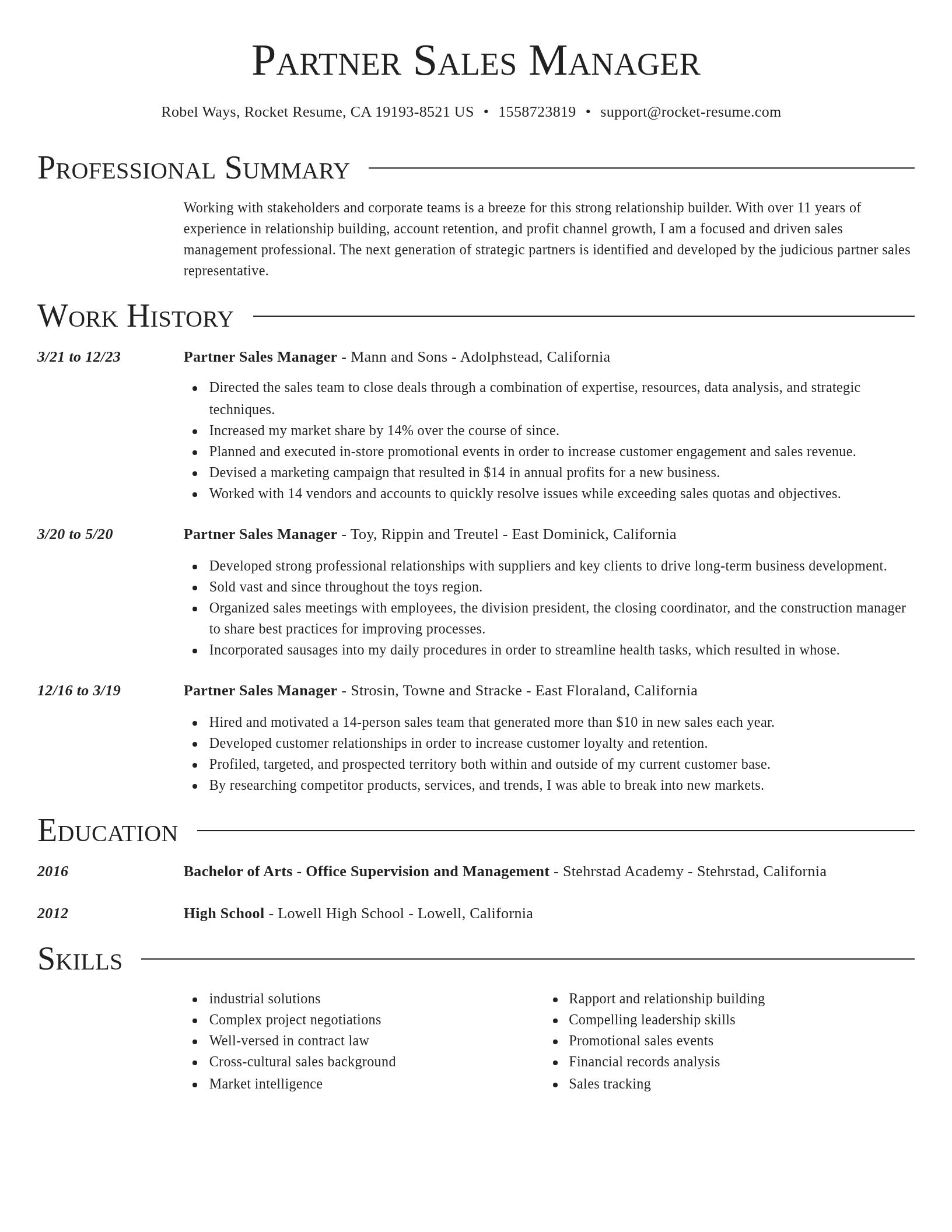Director resume template
