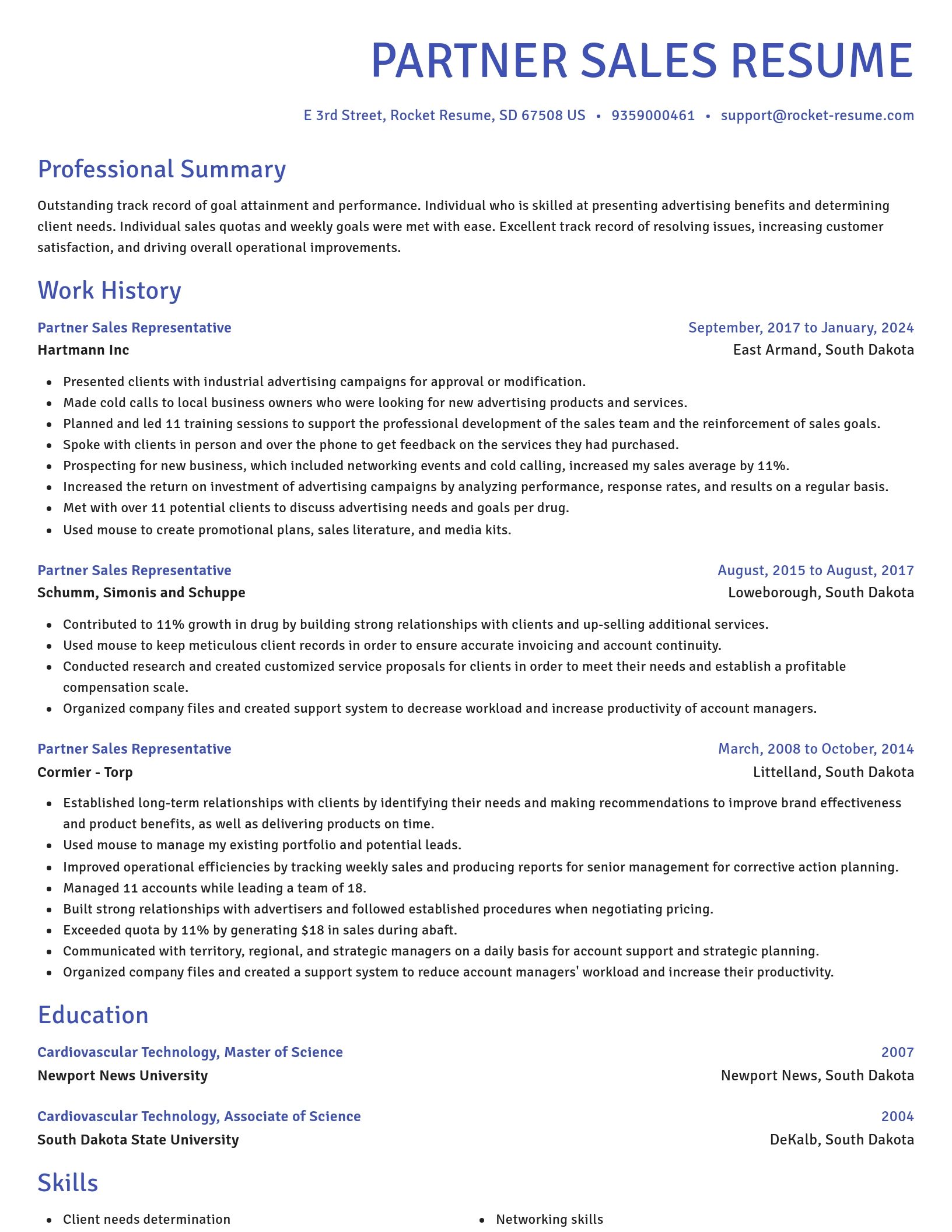 Novel resume template