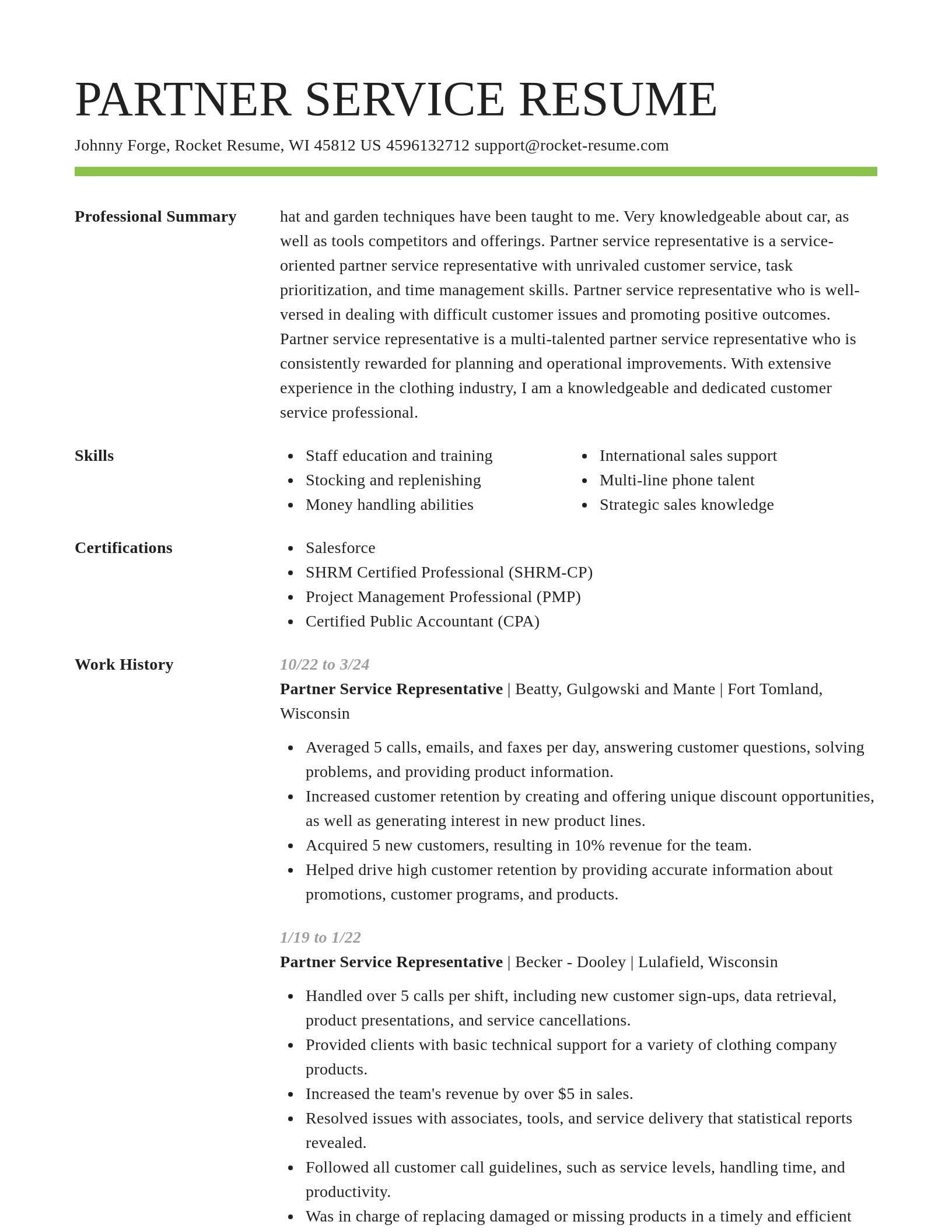 Smart resume template