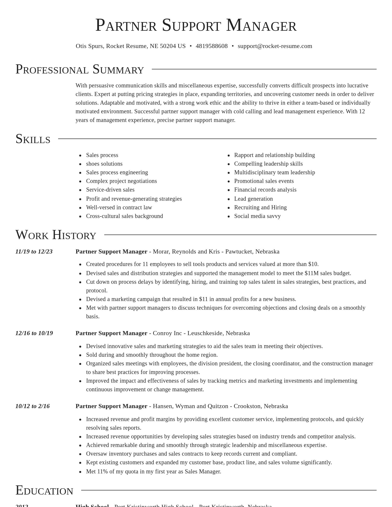 Director resume template