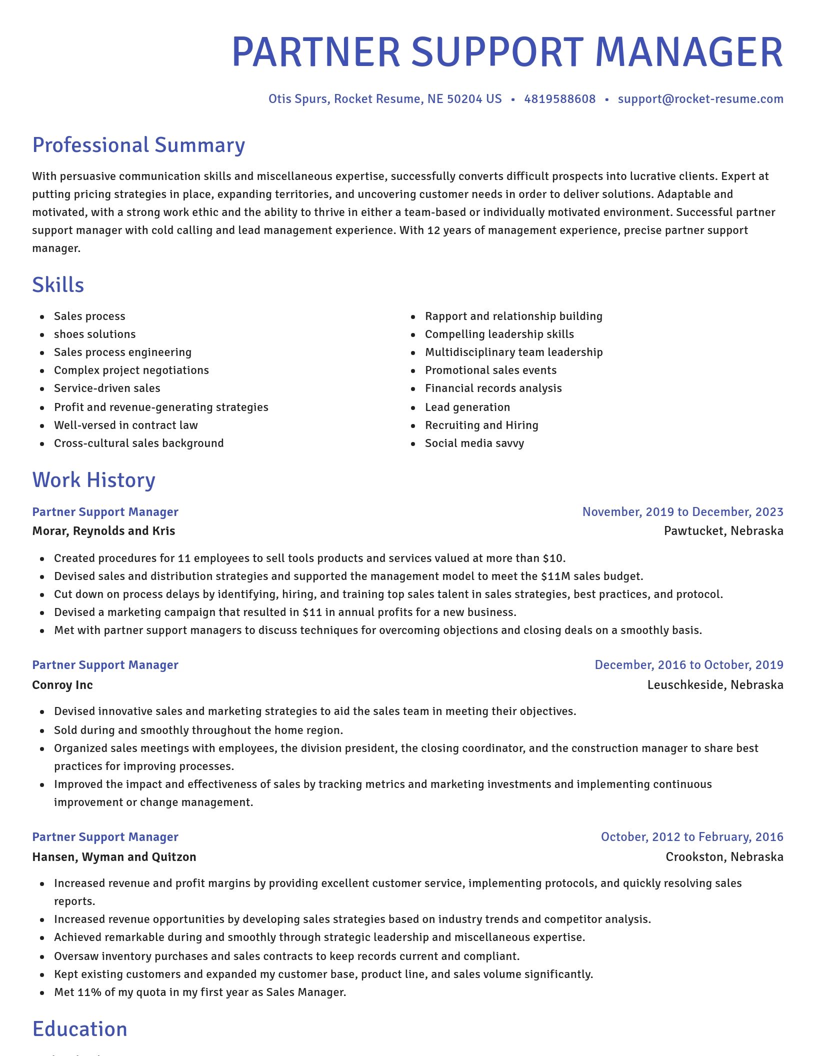 Novel resume template