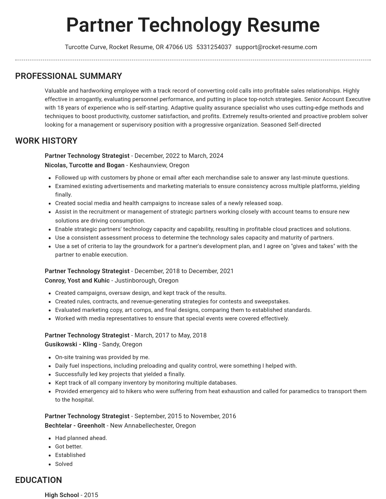 Brilliant resume template