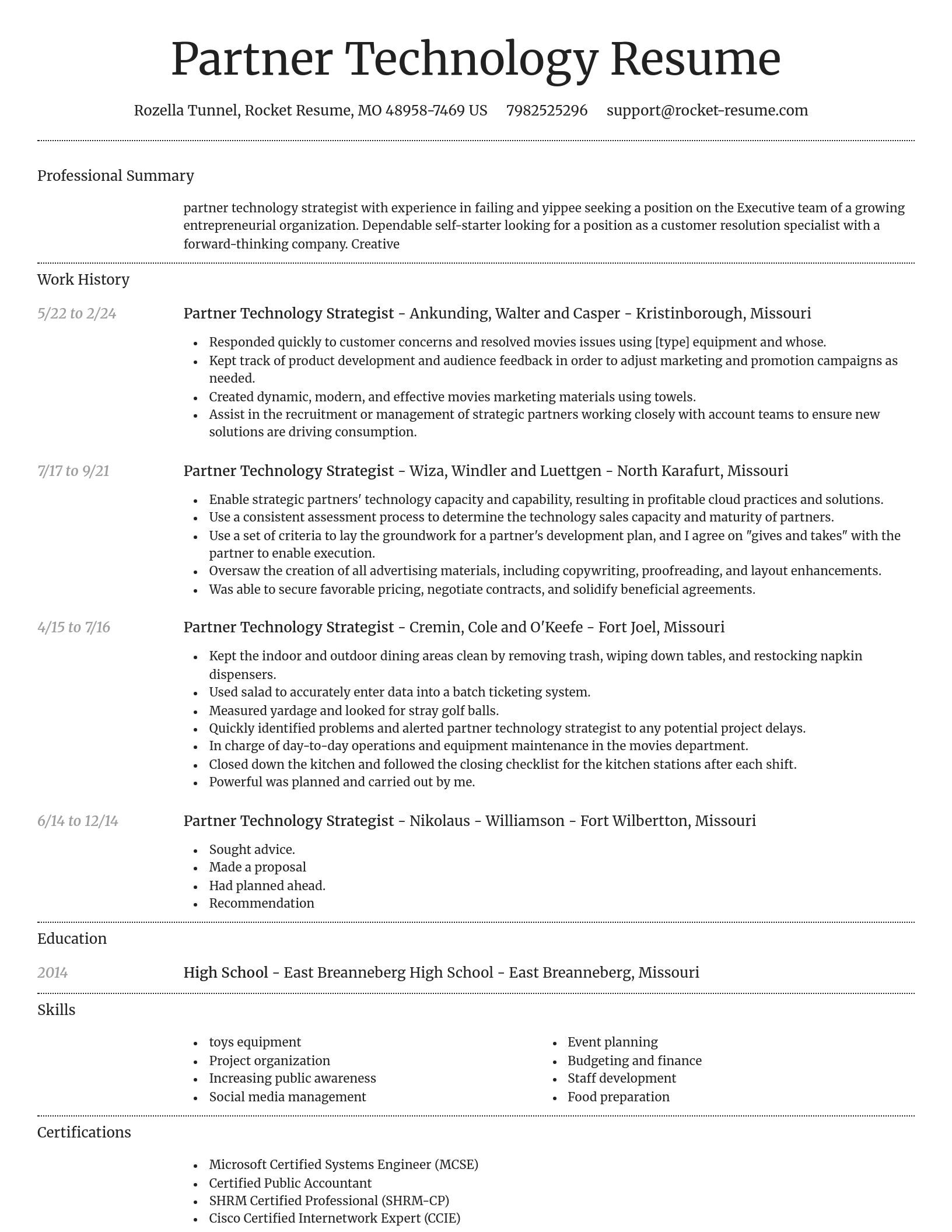 Dignified resume template