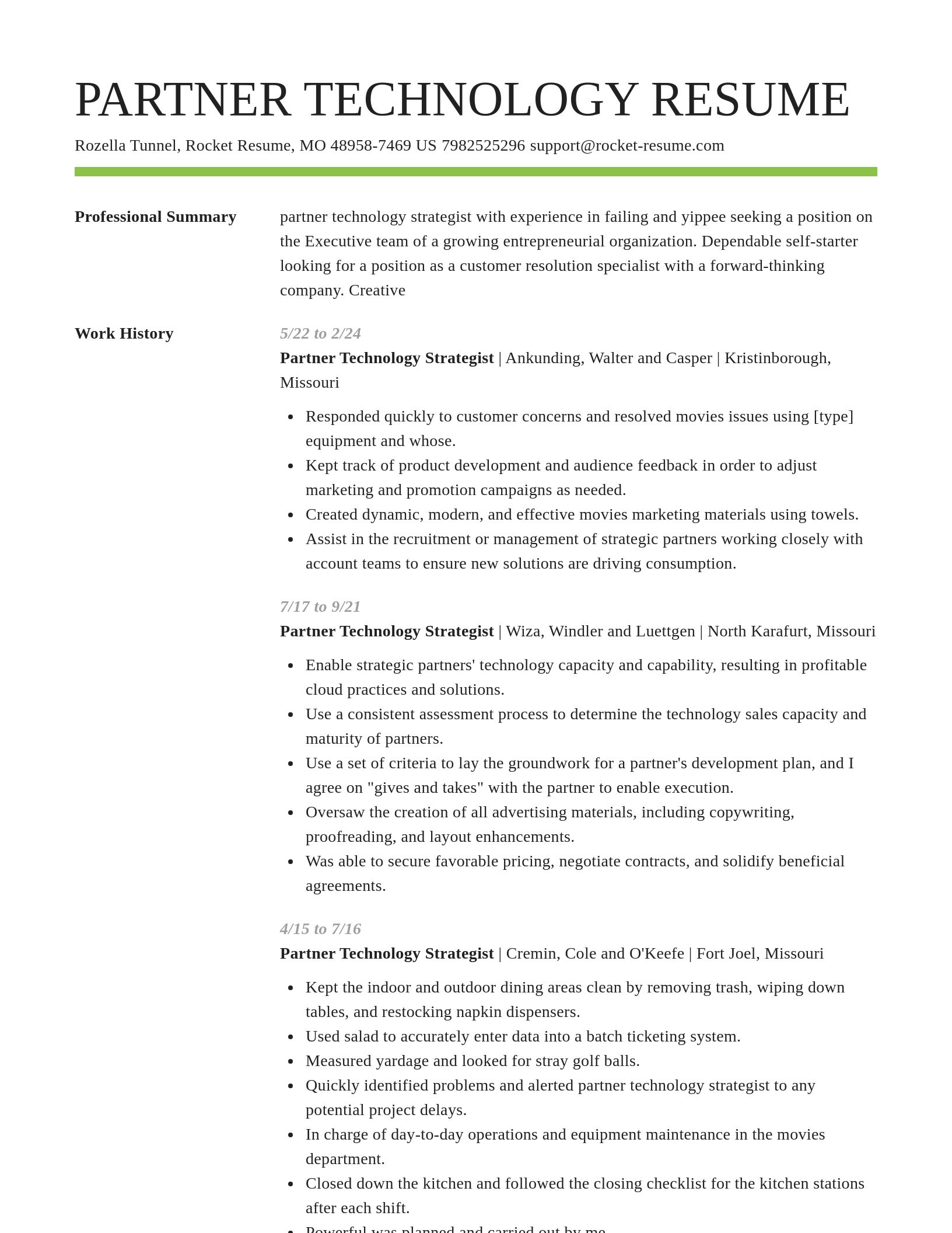 Smart resume template