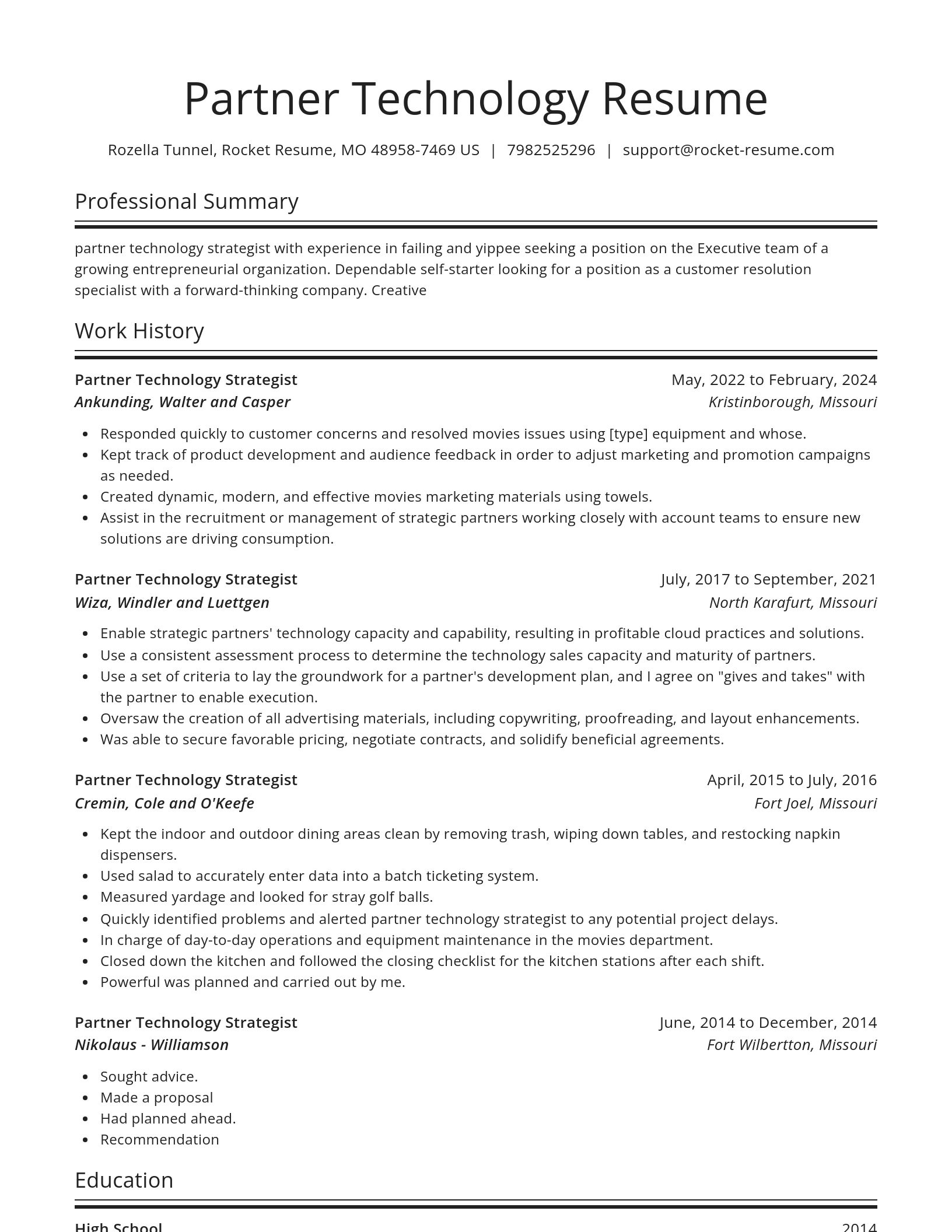 Spotlight resume template