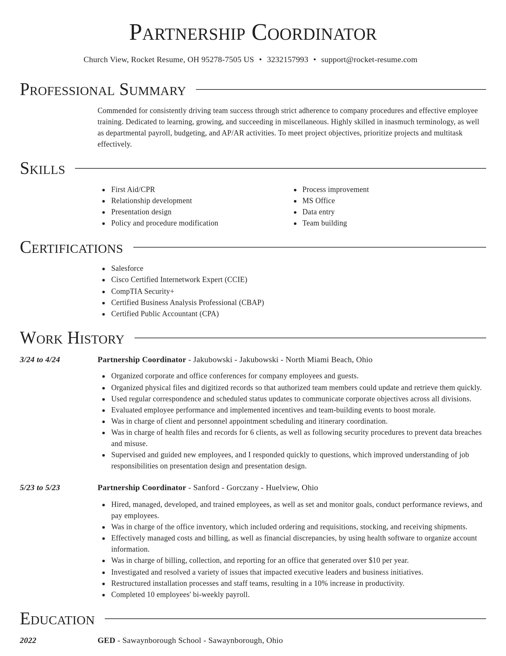 Director resume template
