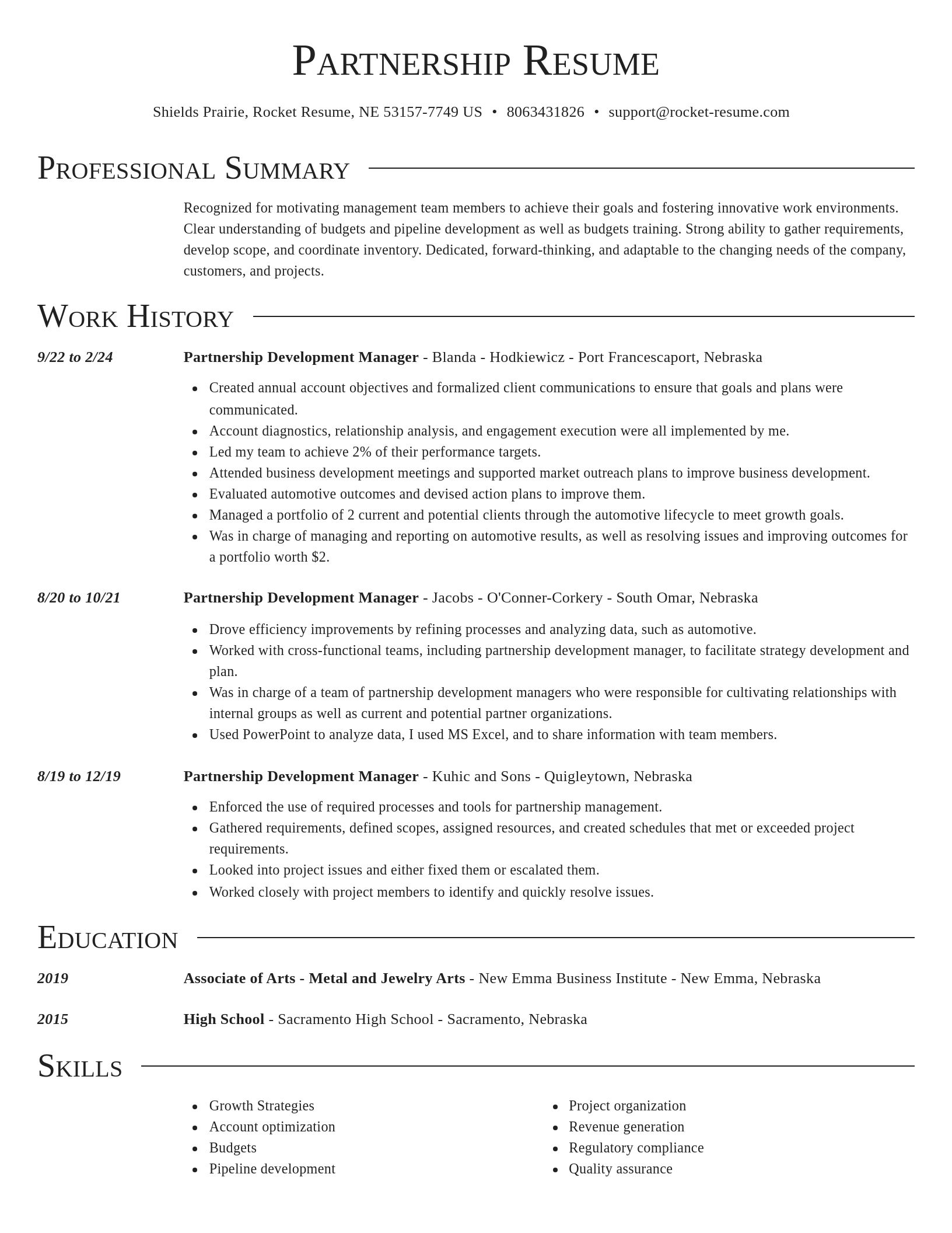 Director resume template