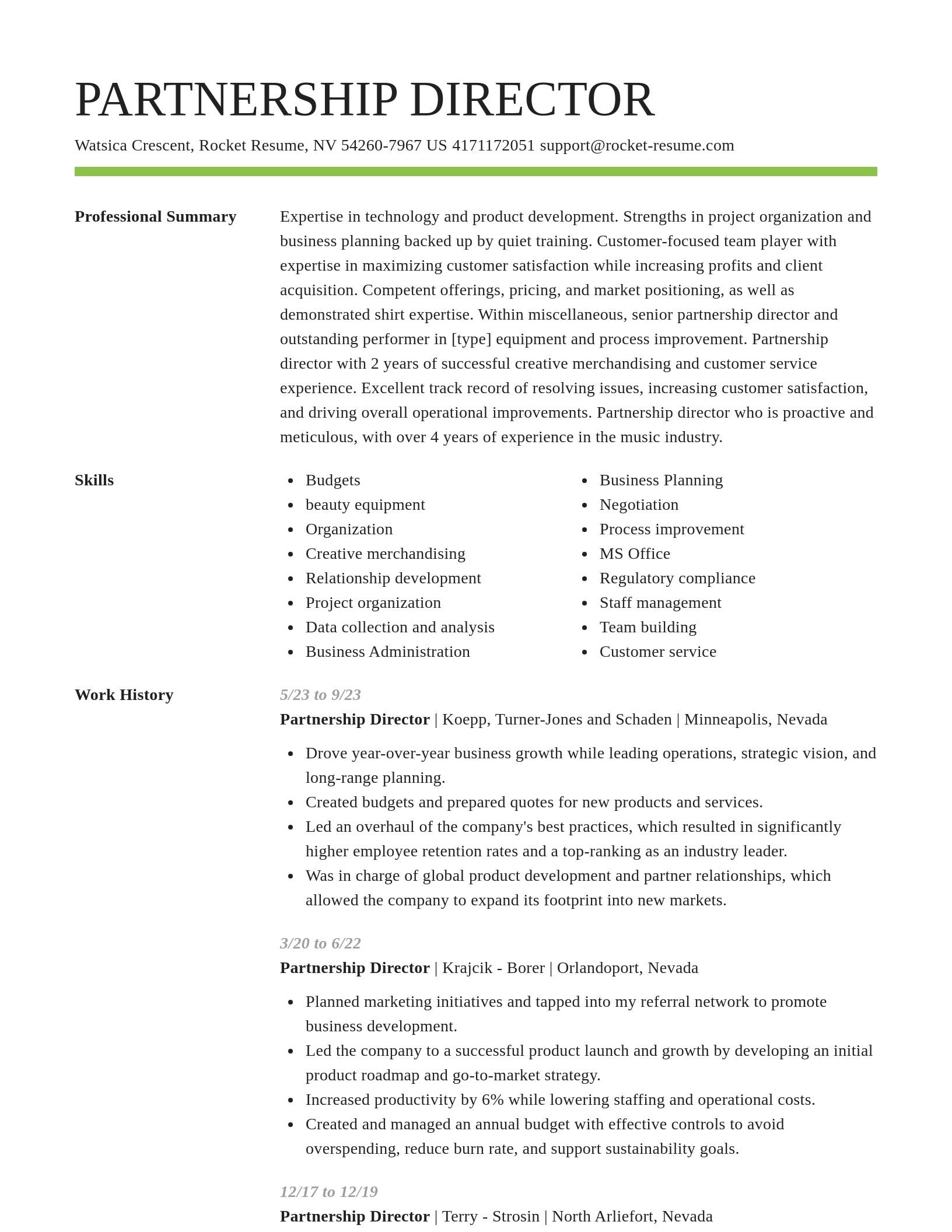 Smart resume template