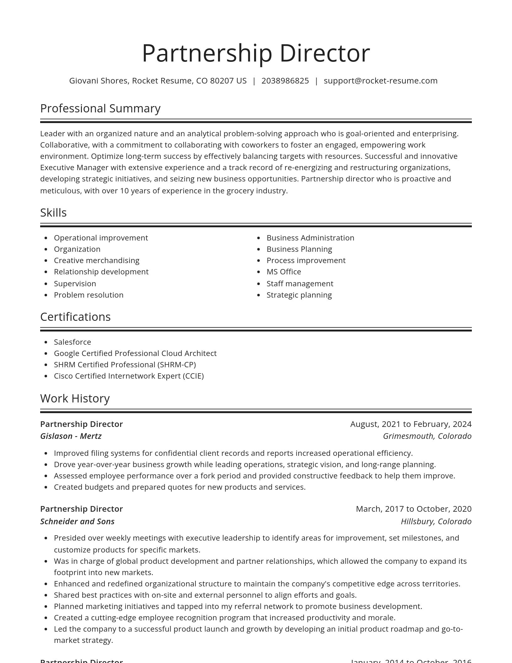 Spotlight resume template
