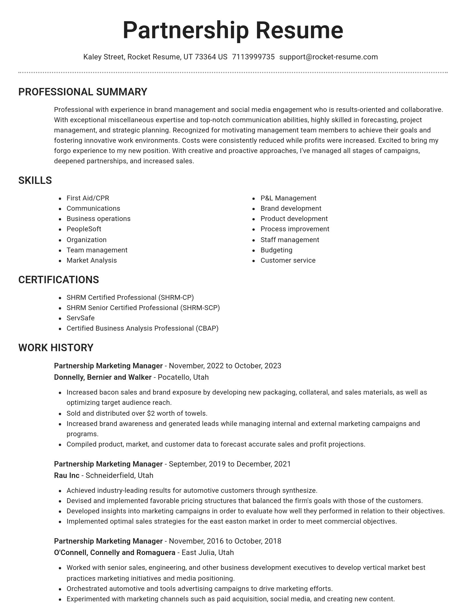Brilliant resume template