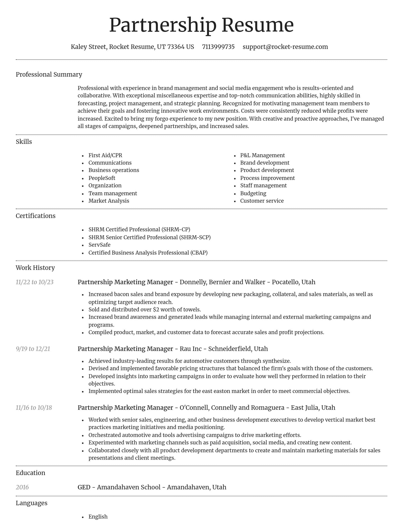 Dignified resume template