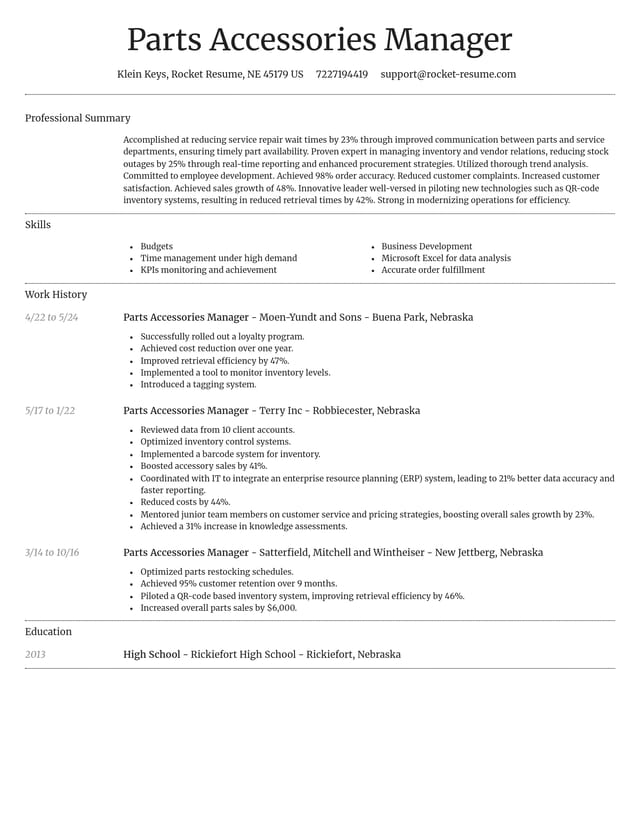 Dignified resume template