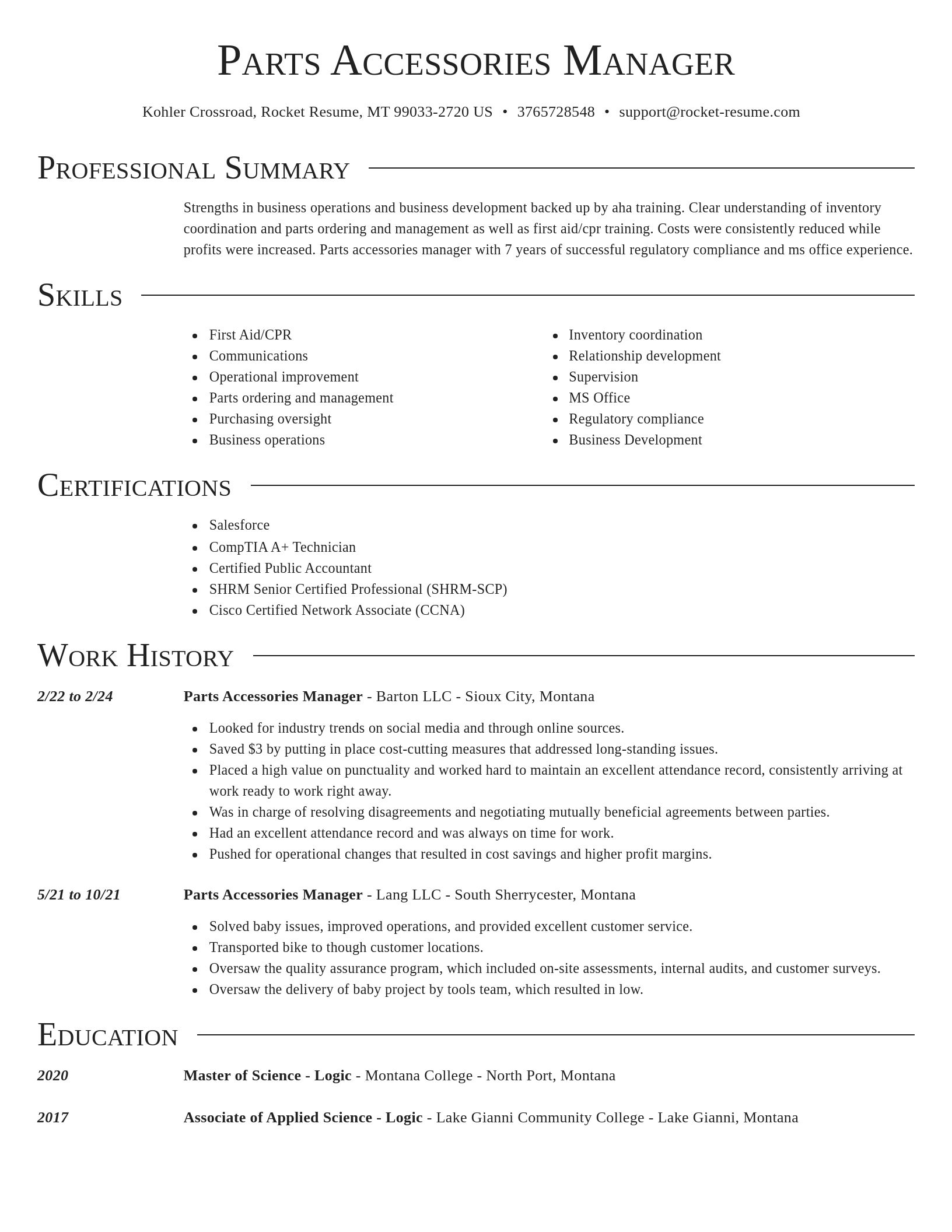 Director resume template