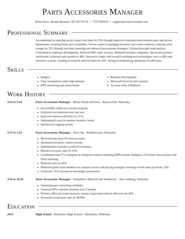Director resume template