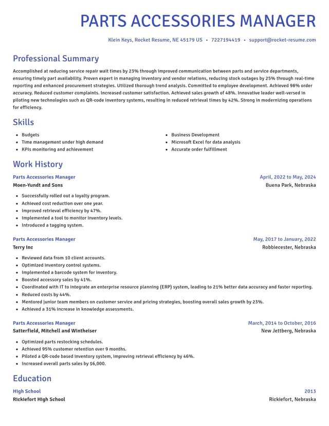 Novel resume template