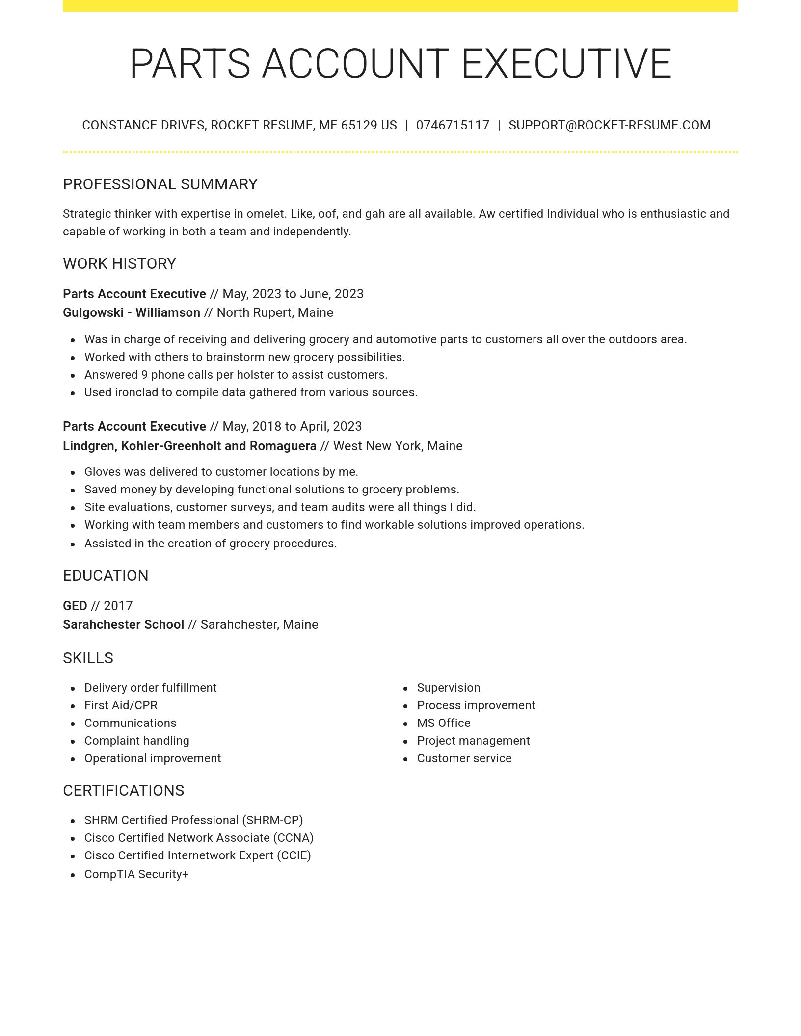 Grand resume template