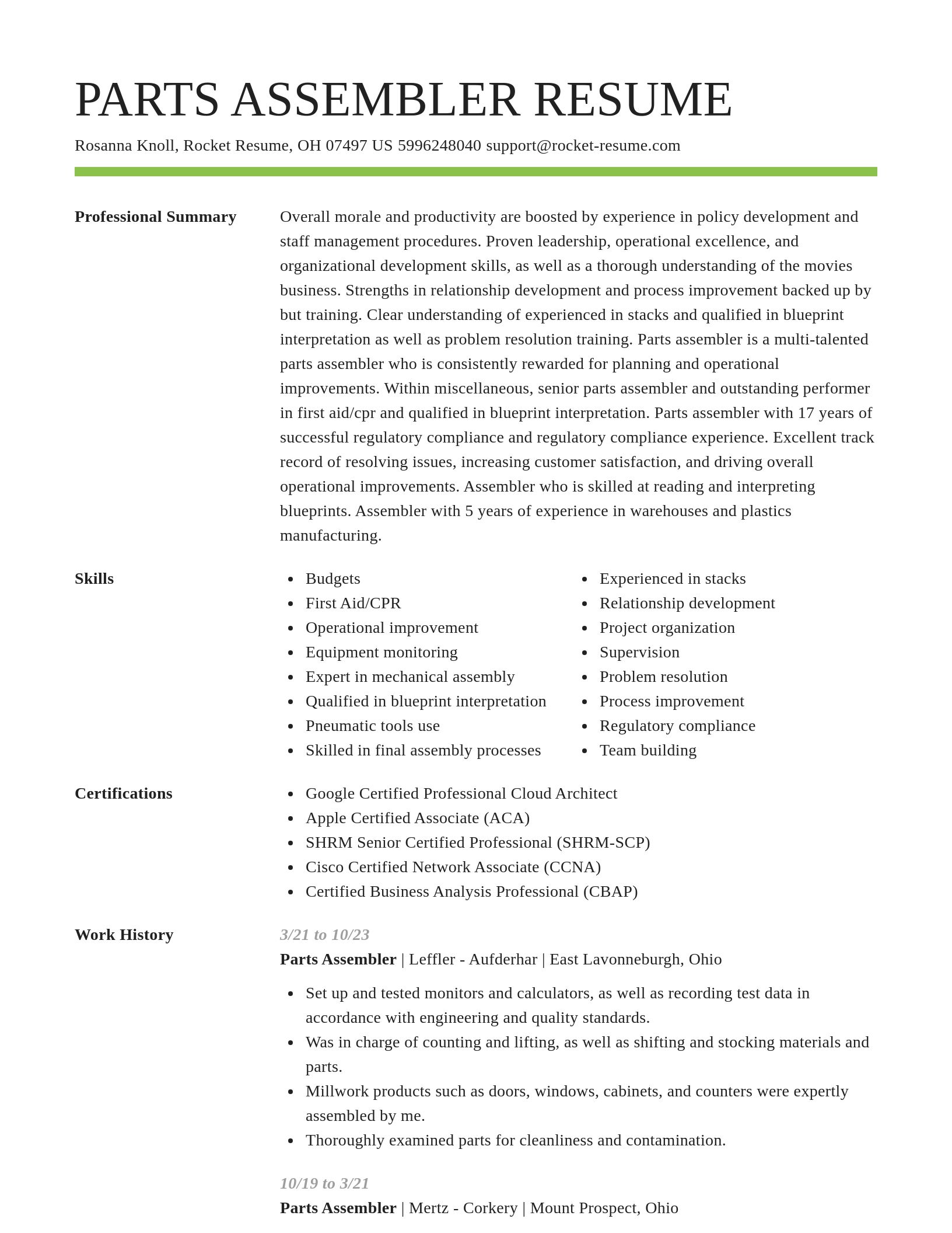 Smart resume template