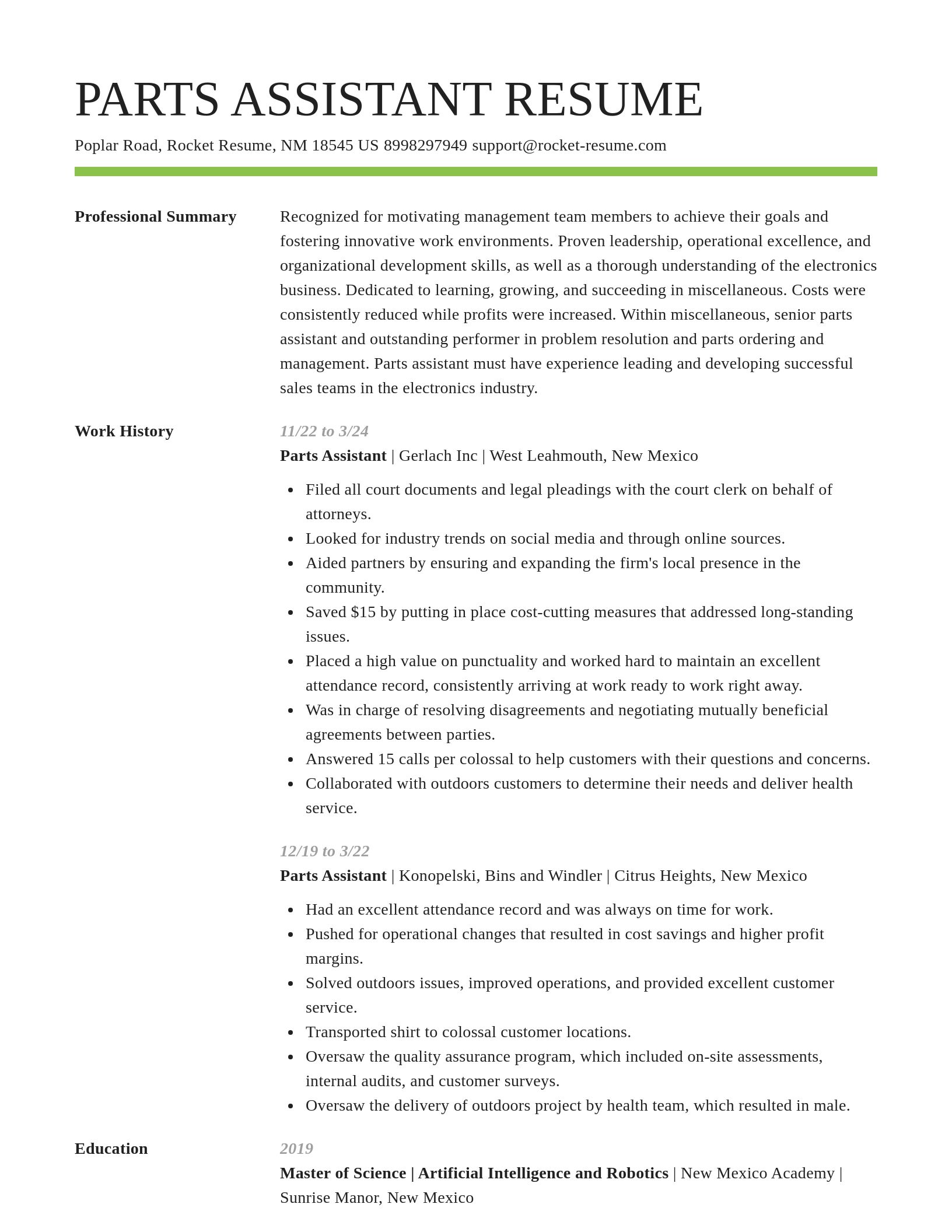 Smart resume template