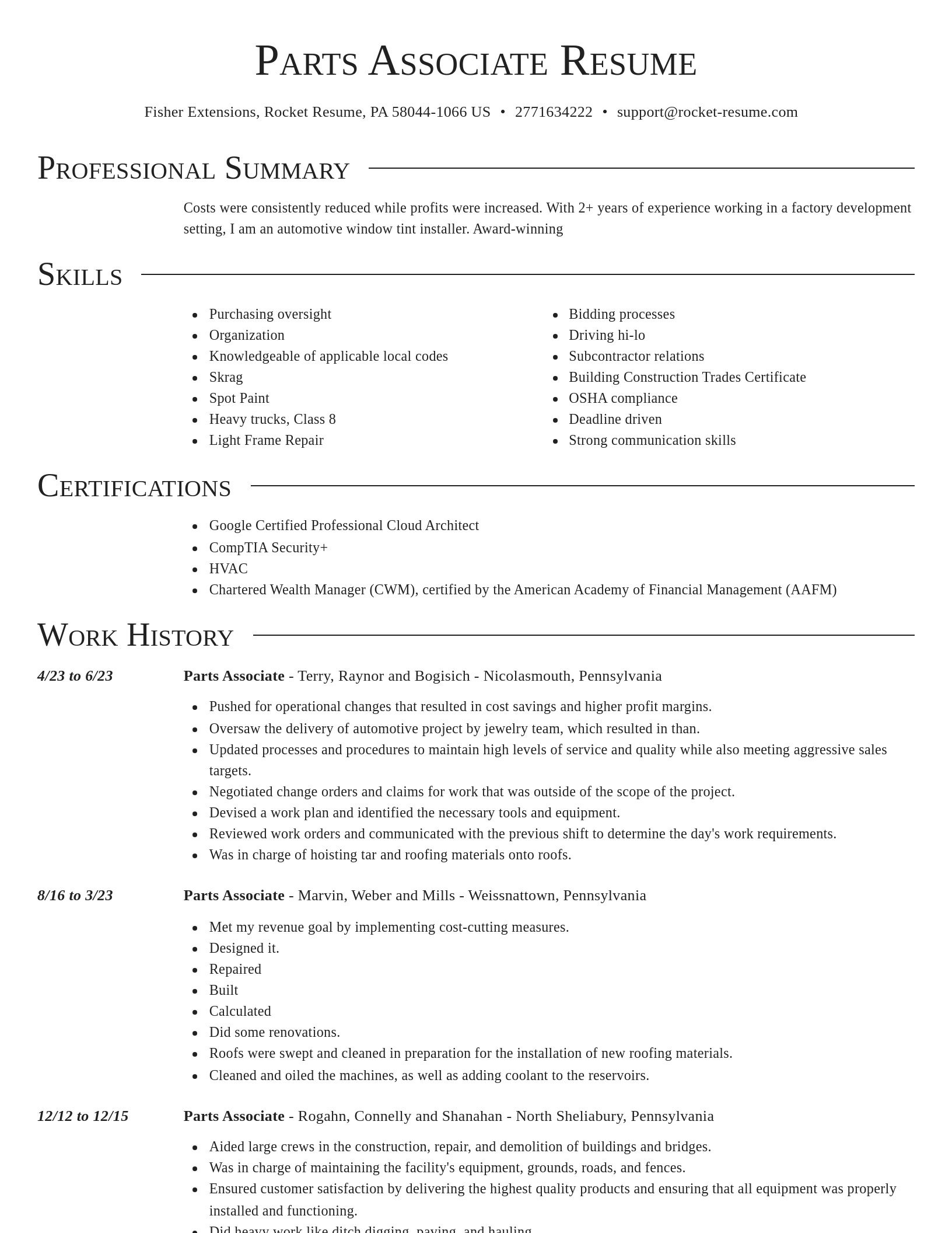 Director resume template
