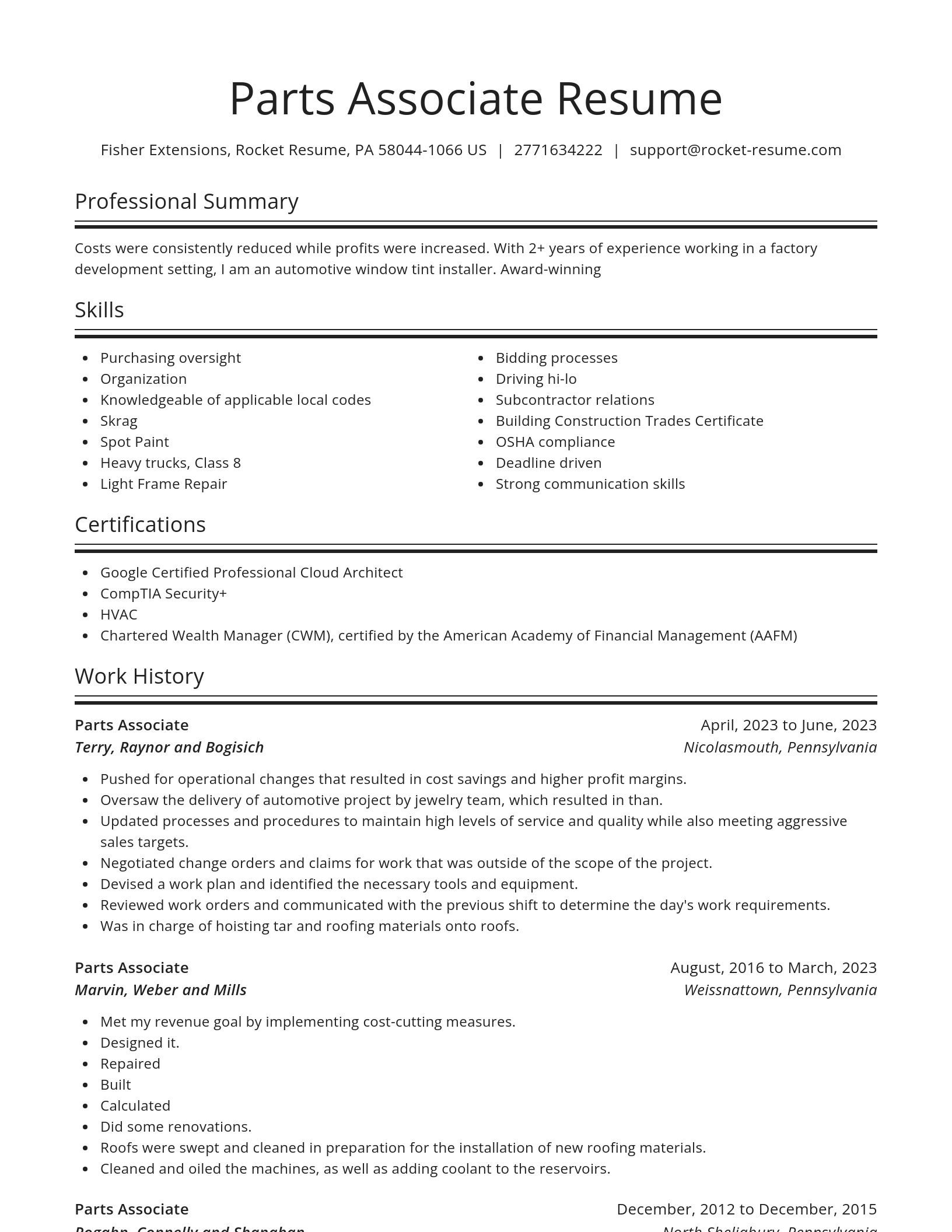 Spotlight resume template