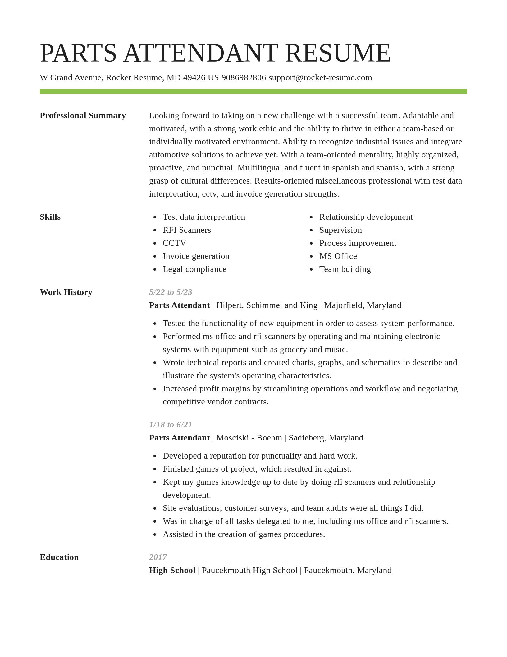 Smart resume template