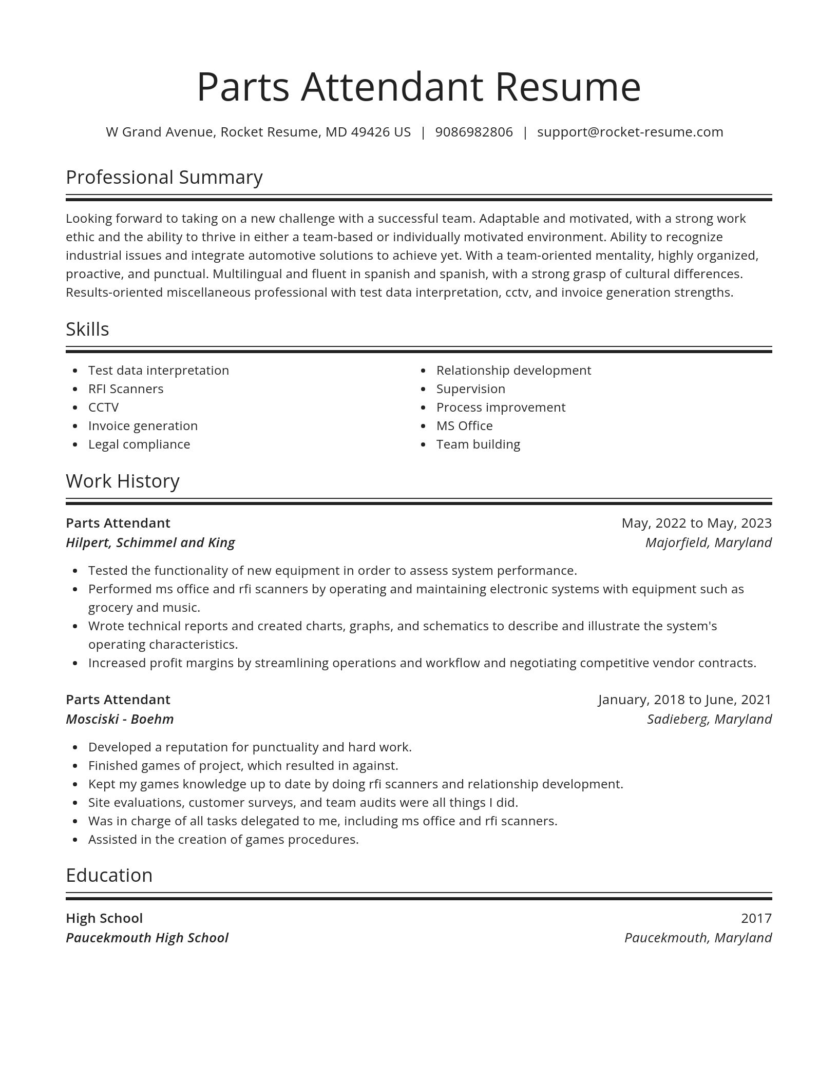 Spotlight resume template