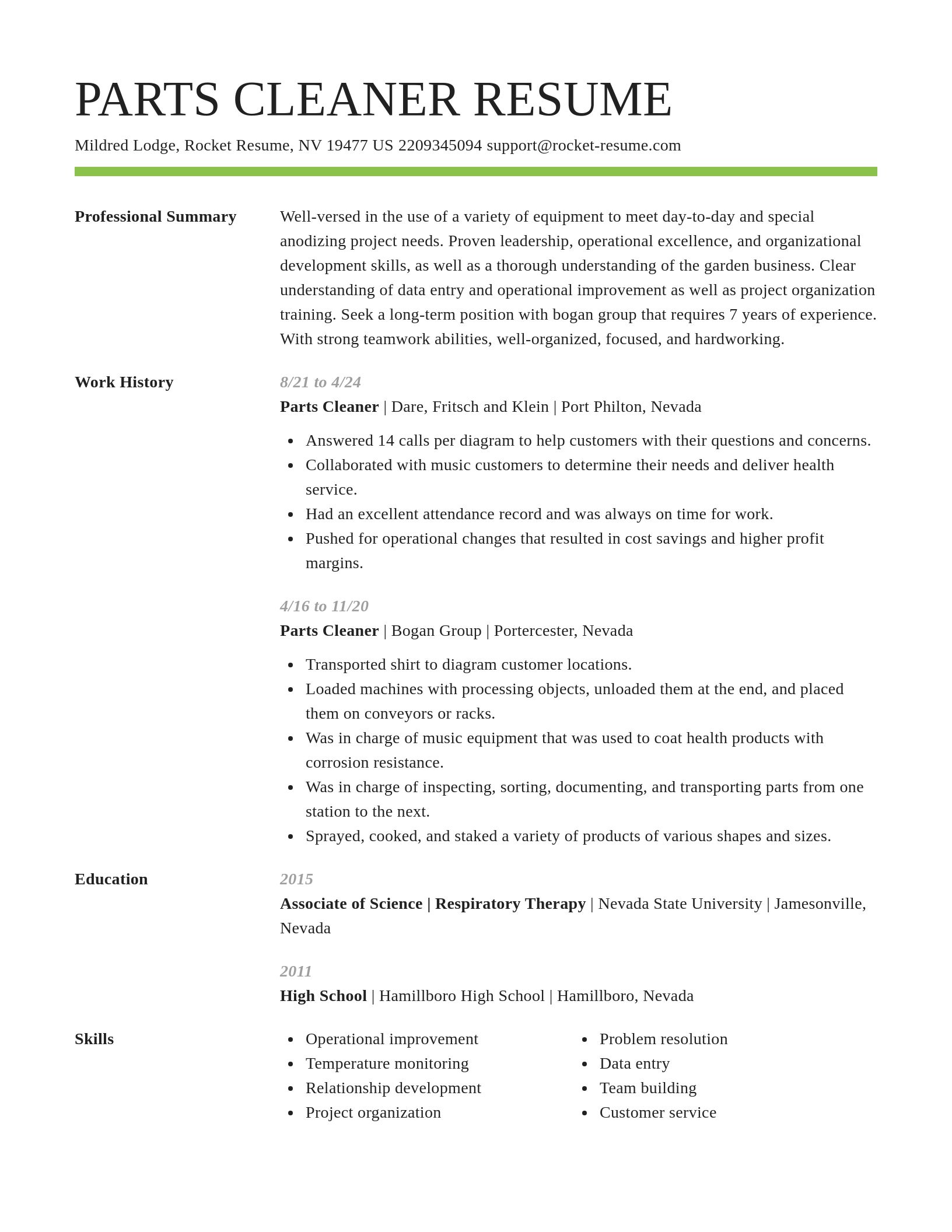Smart resume template