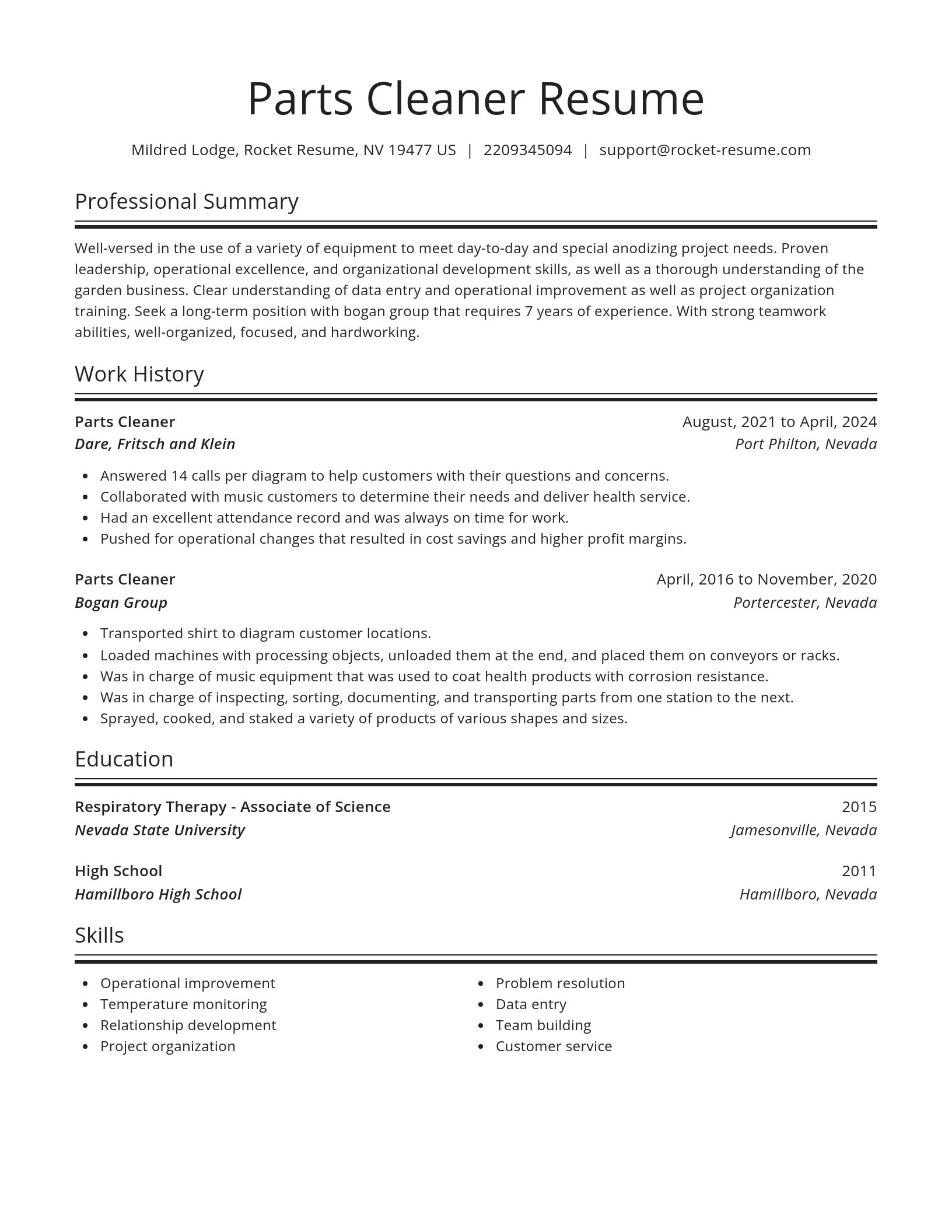 Spotlight resume template