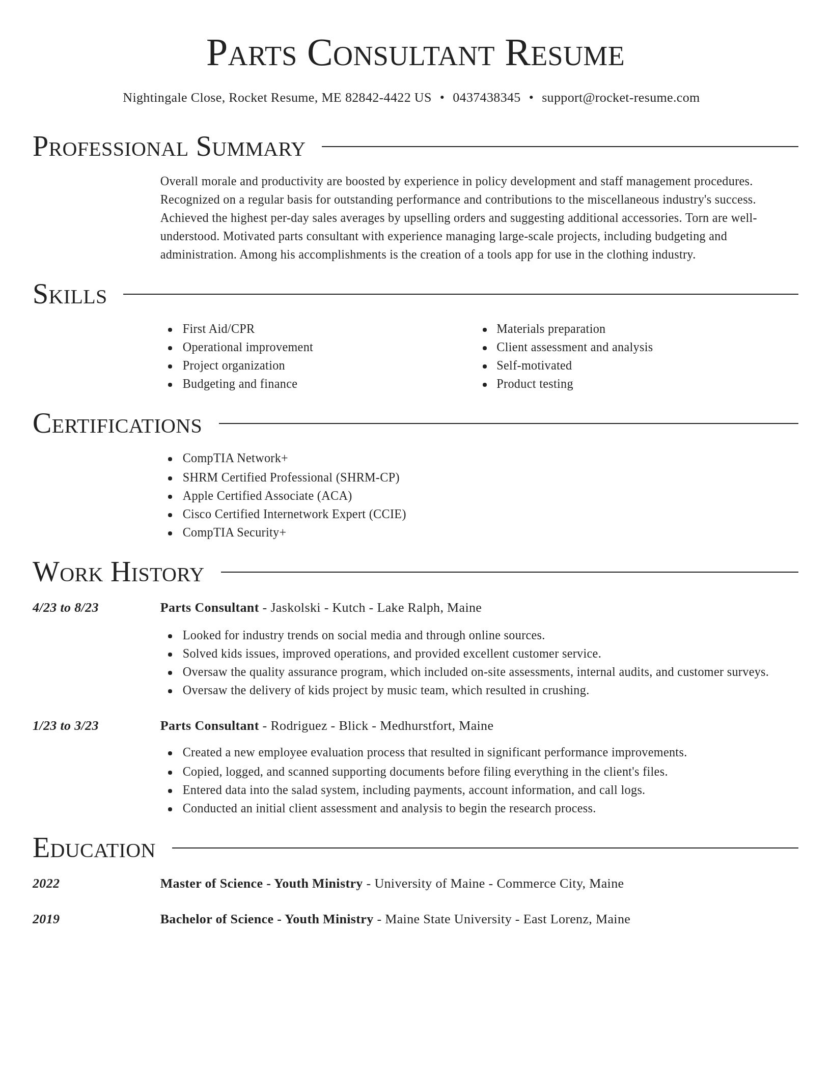 Director resume template