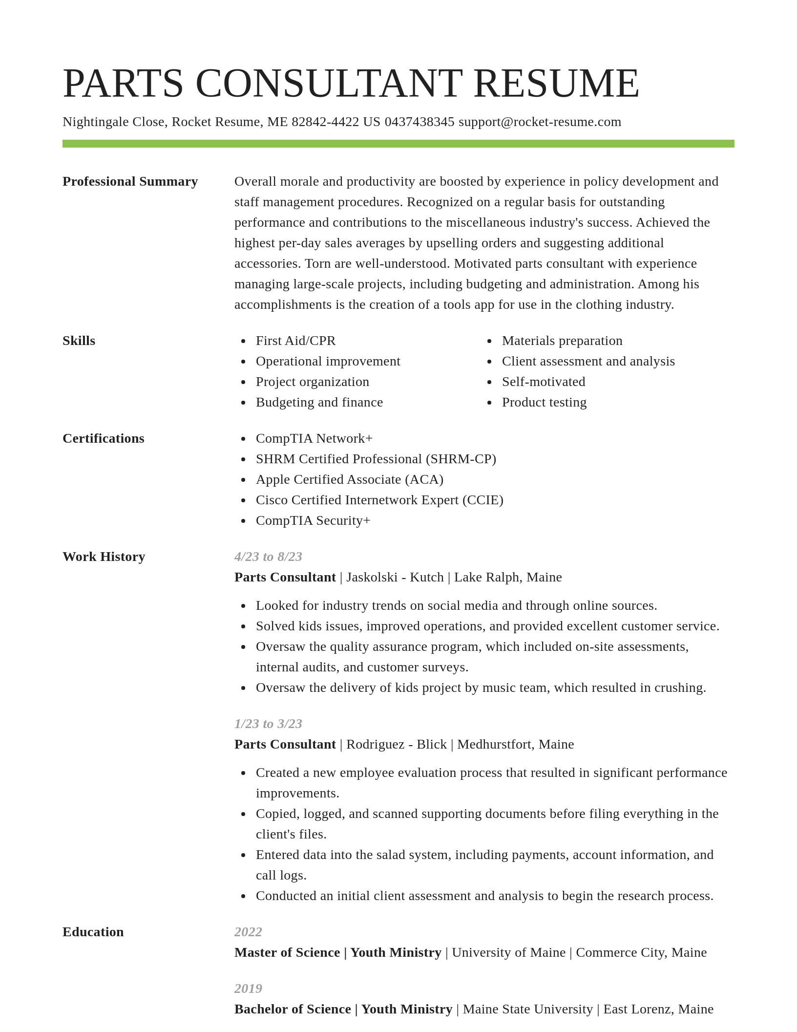 Smart resume template