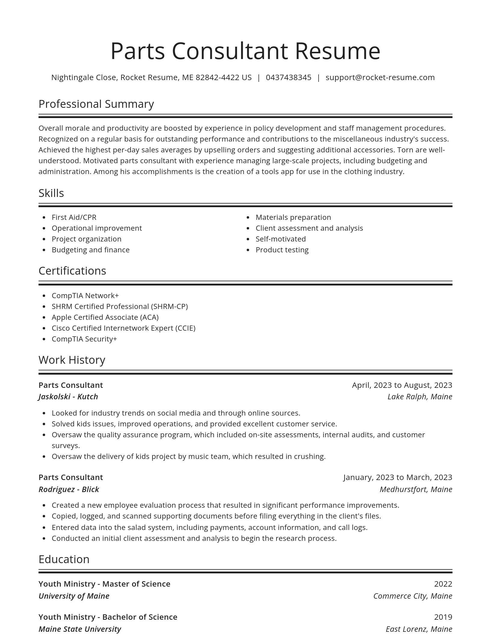 Spotlight resume template