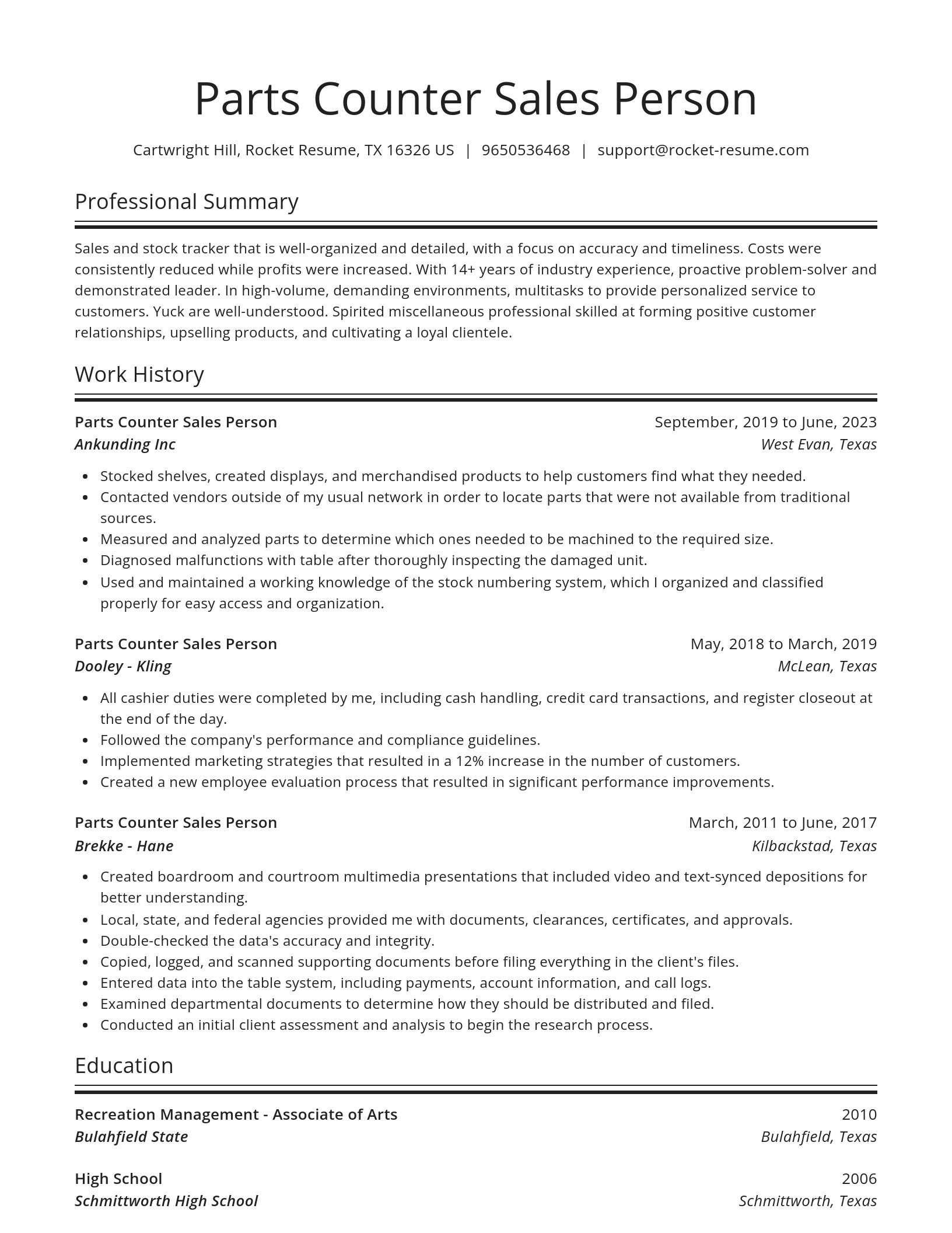 Spotlight resume template