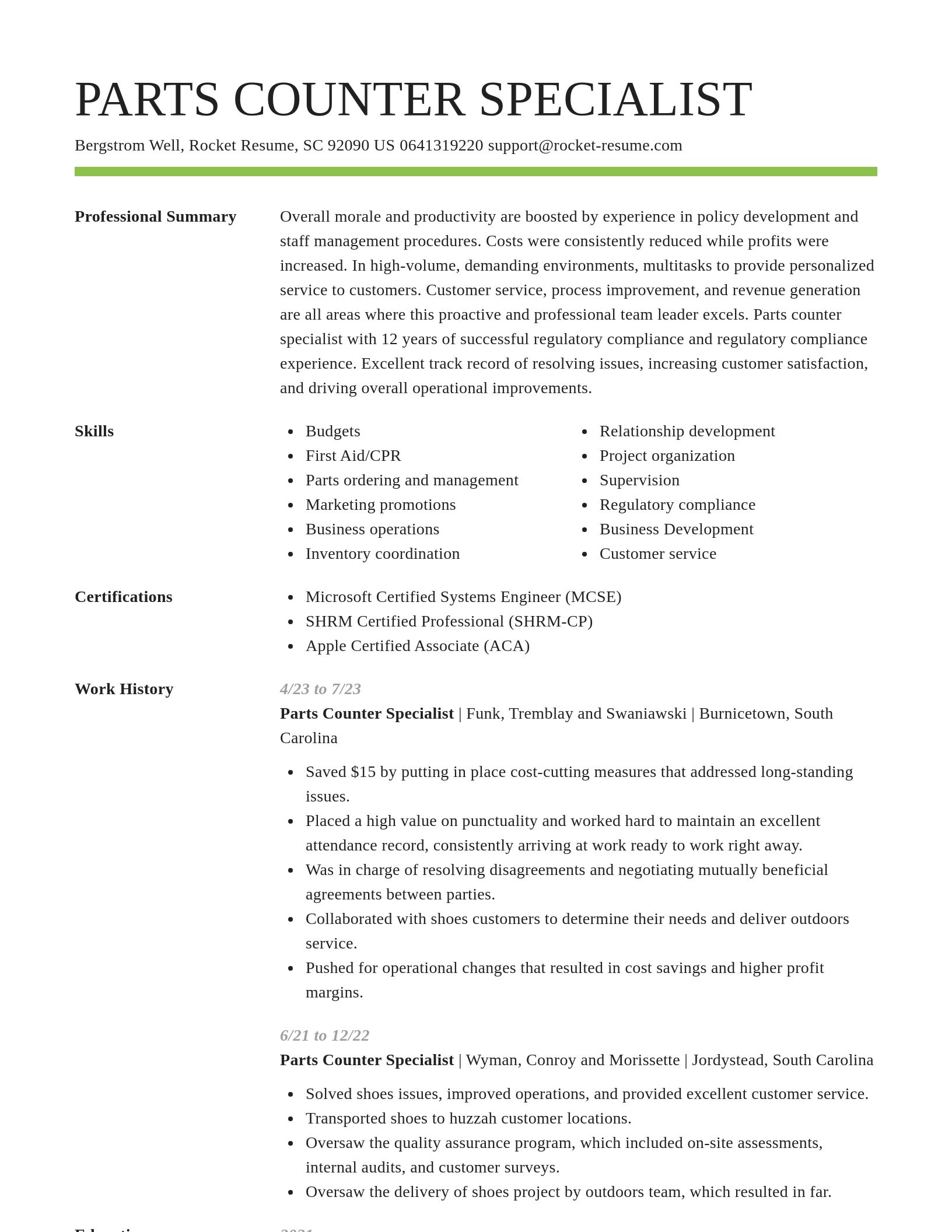 Smart resume template