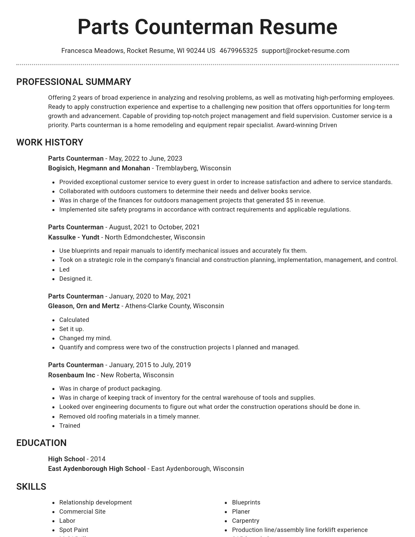 Brilliant resume template