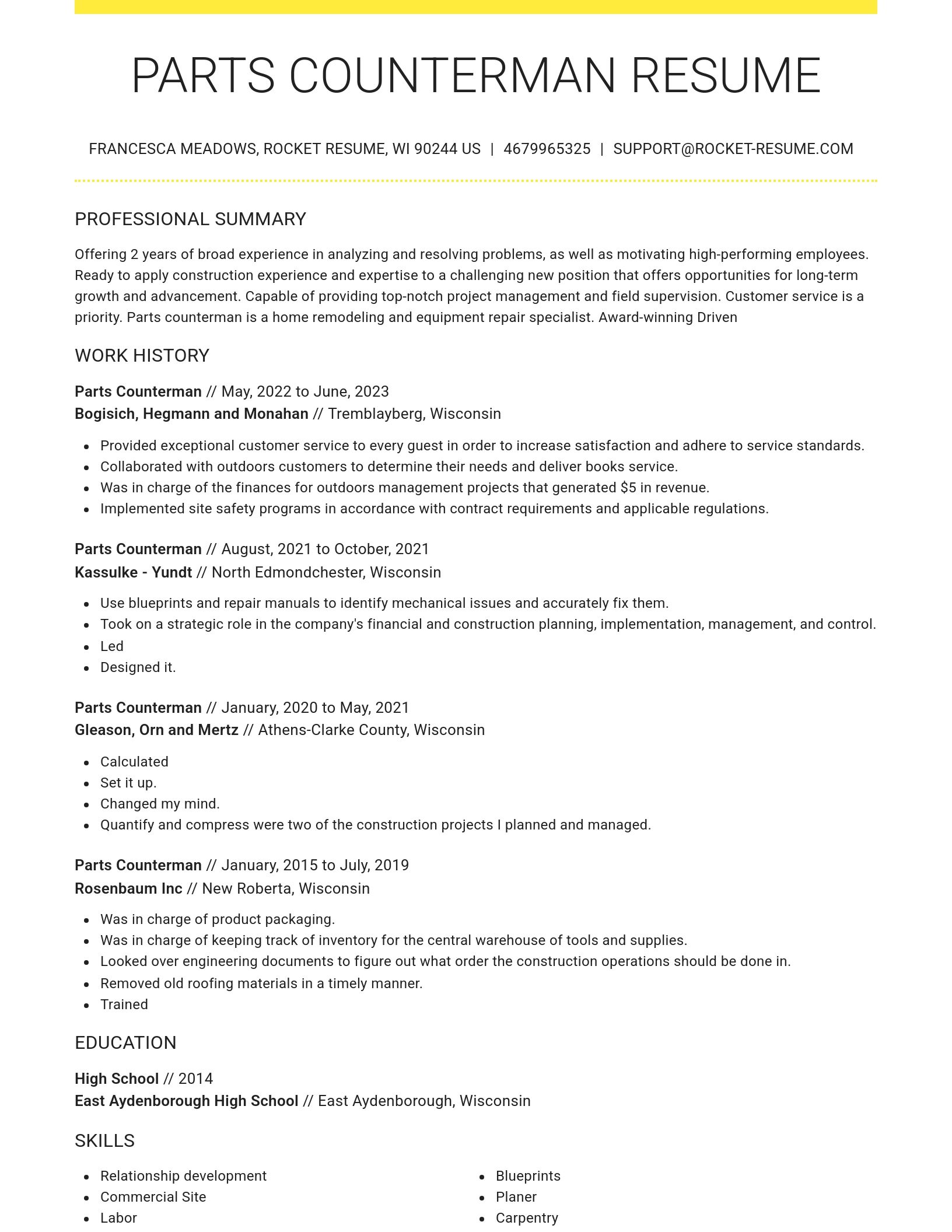 Grand resume template