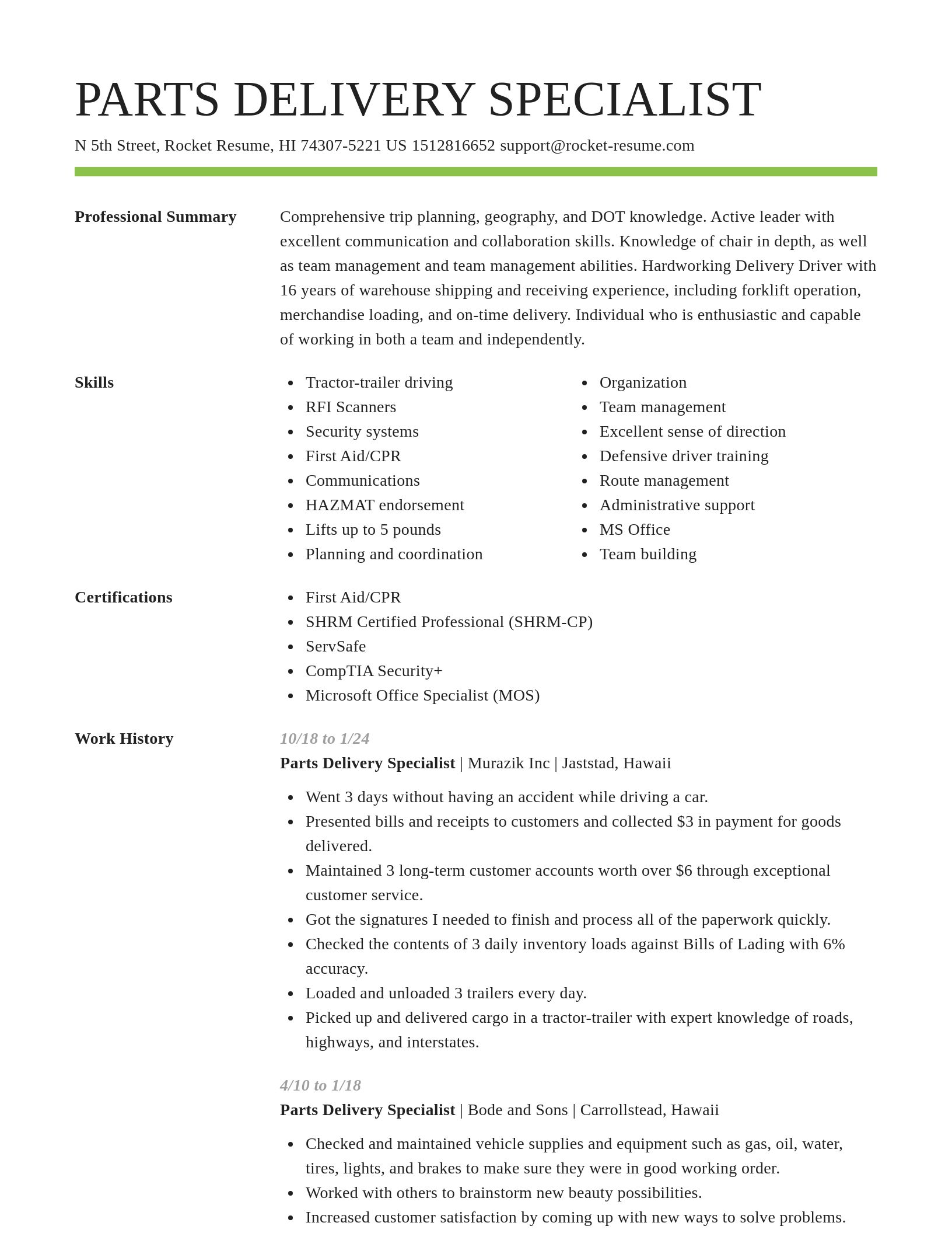 Smart resume template