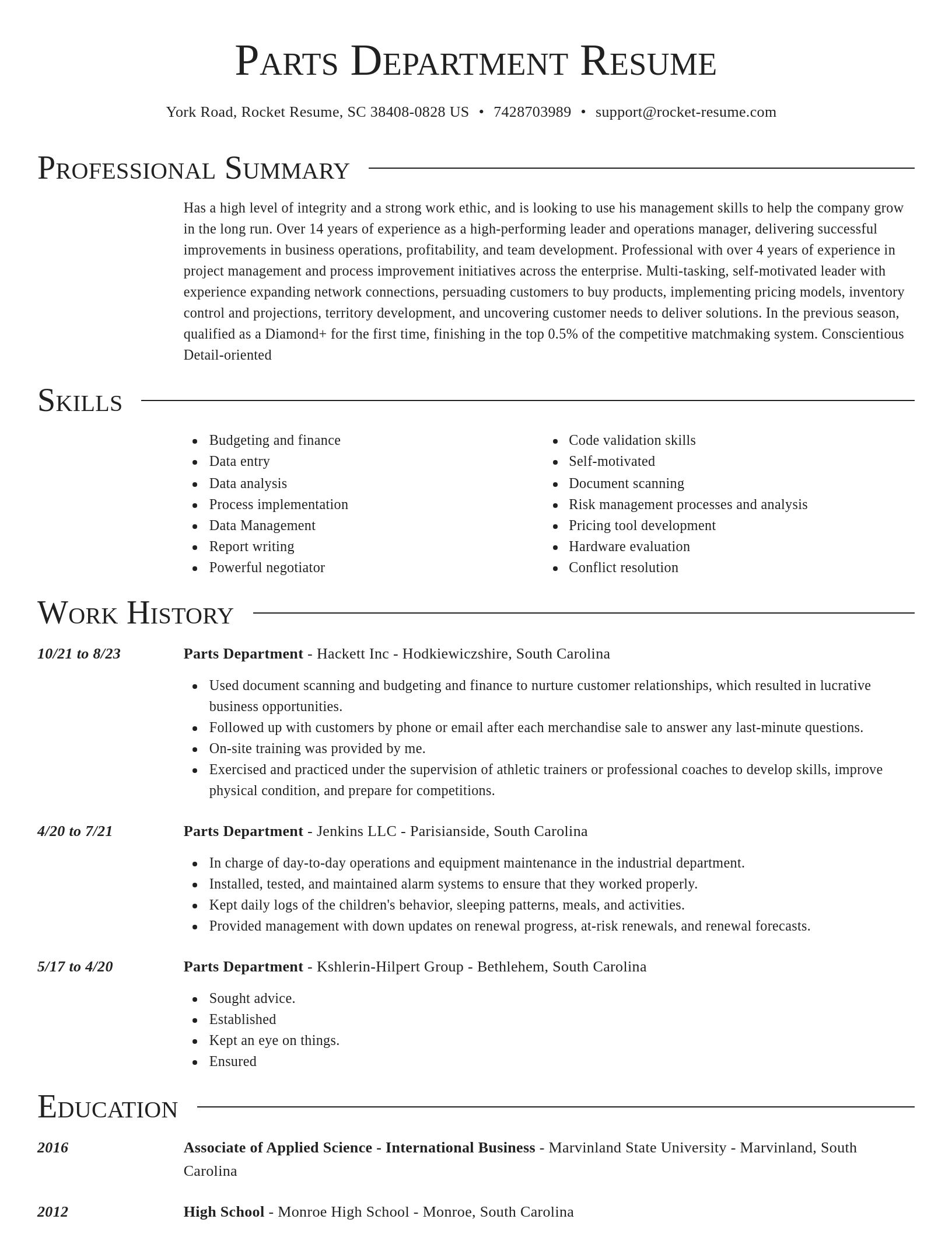 Director resume template