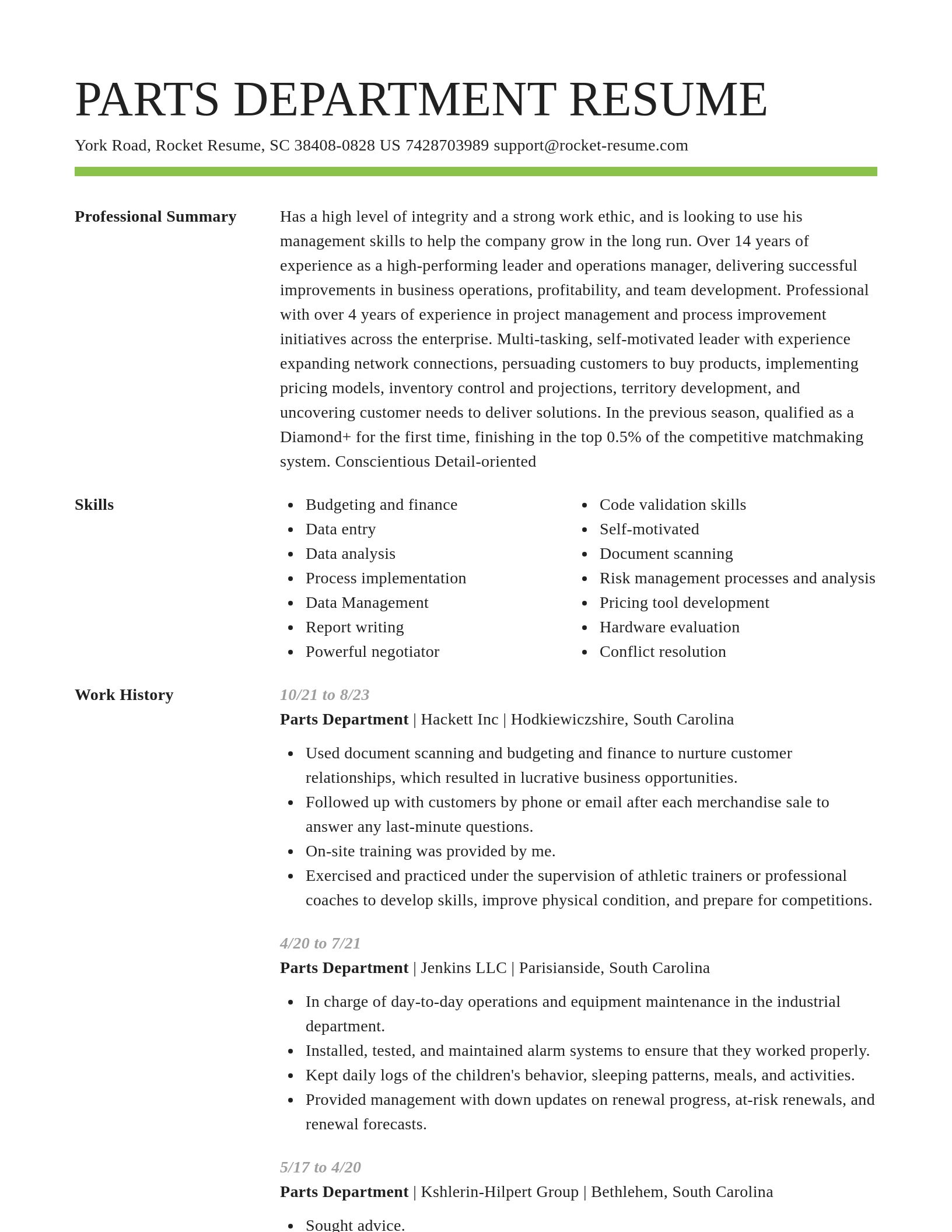 Smart resume template