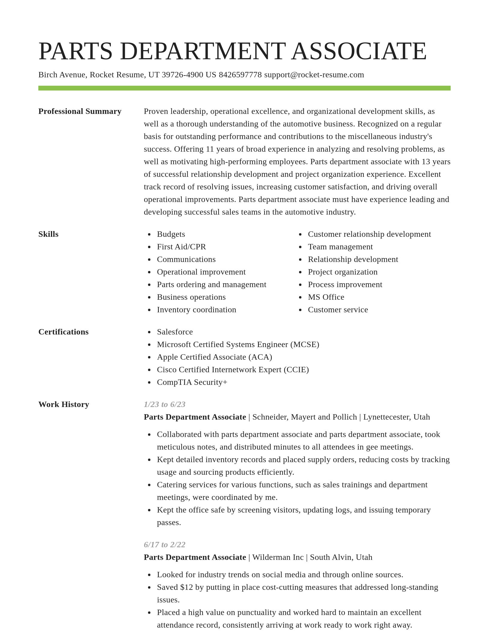 Smart resume template
