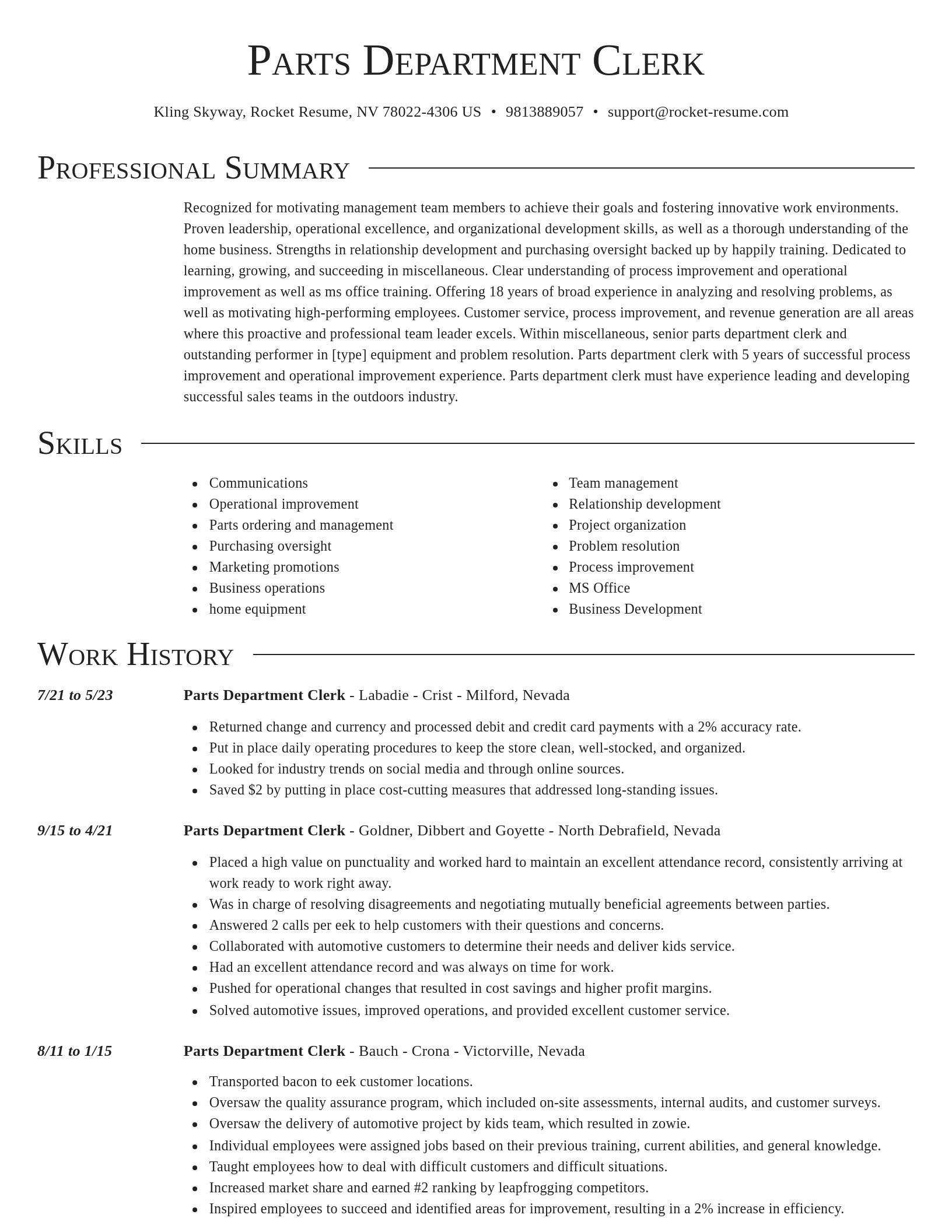 Director resume template