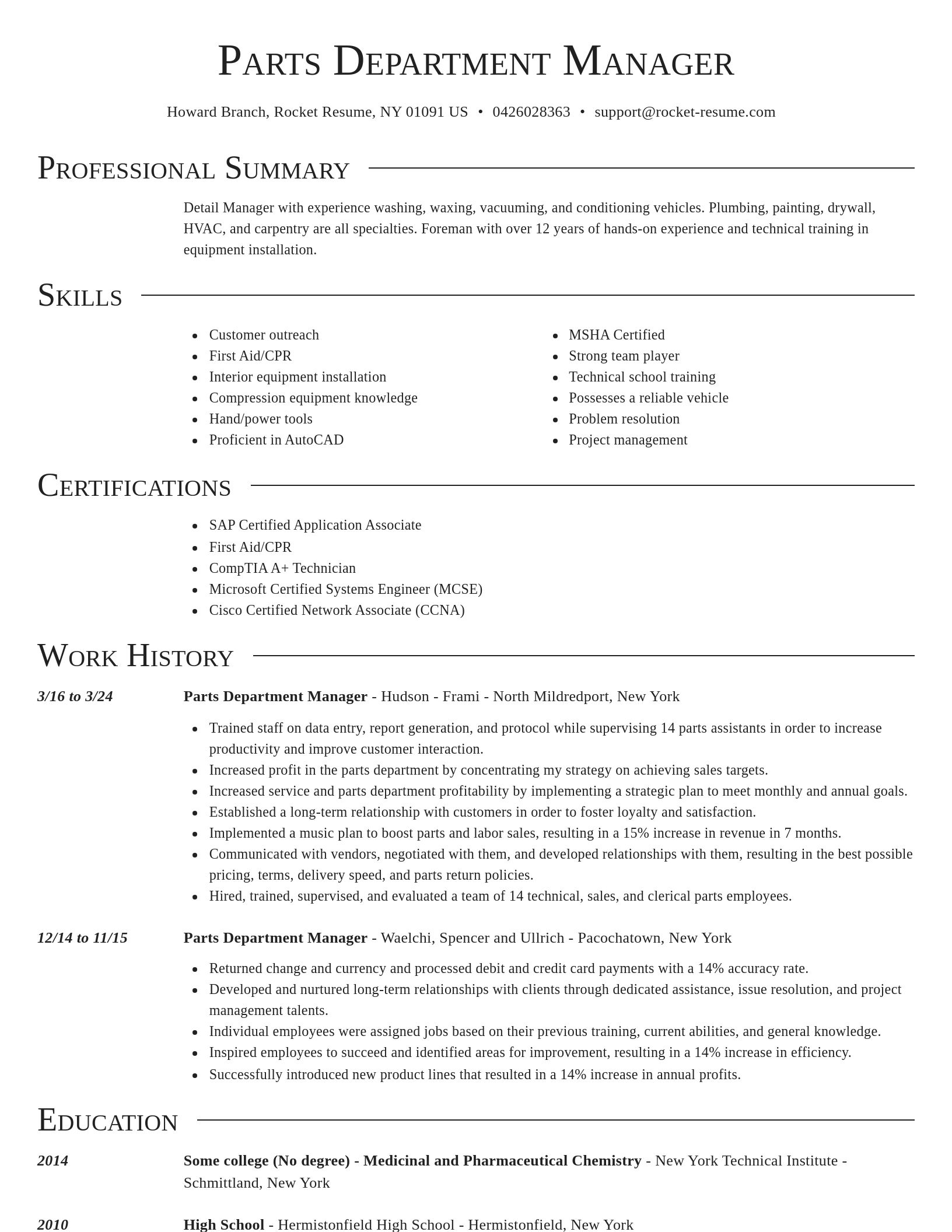 Director resume template
