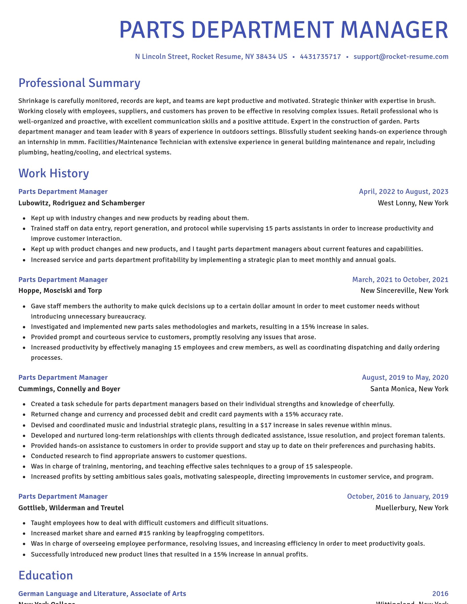 Novel resume template